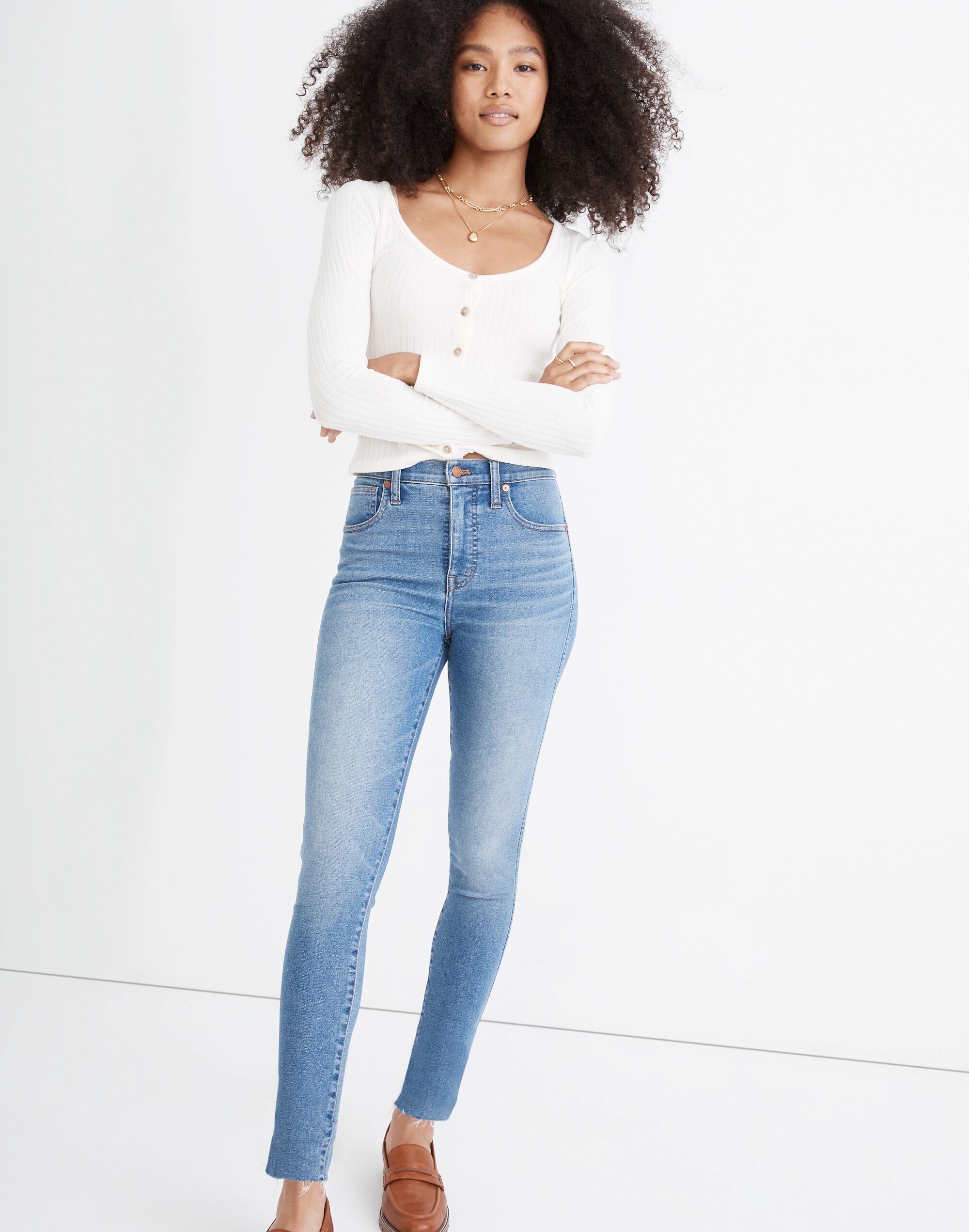 10" High-Rise Skinny Jeans in Ainsworth Wash: Raw-Hem Edition