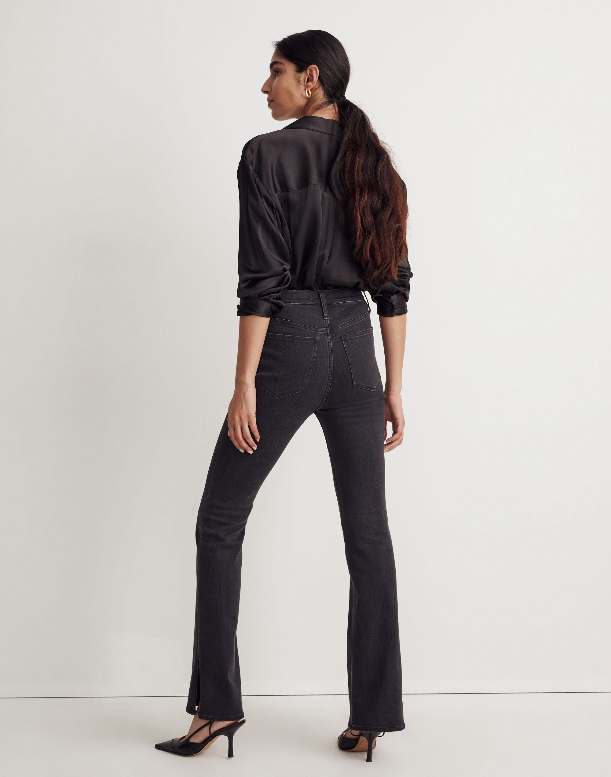 Skinny Flare Jeans in Bellhaven Wash: Slit-Hem Edition