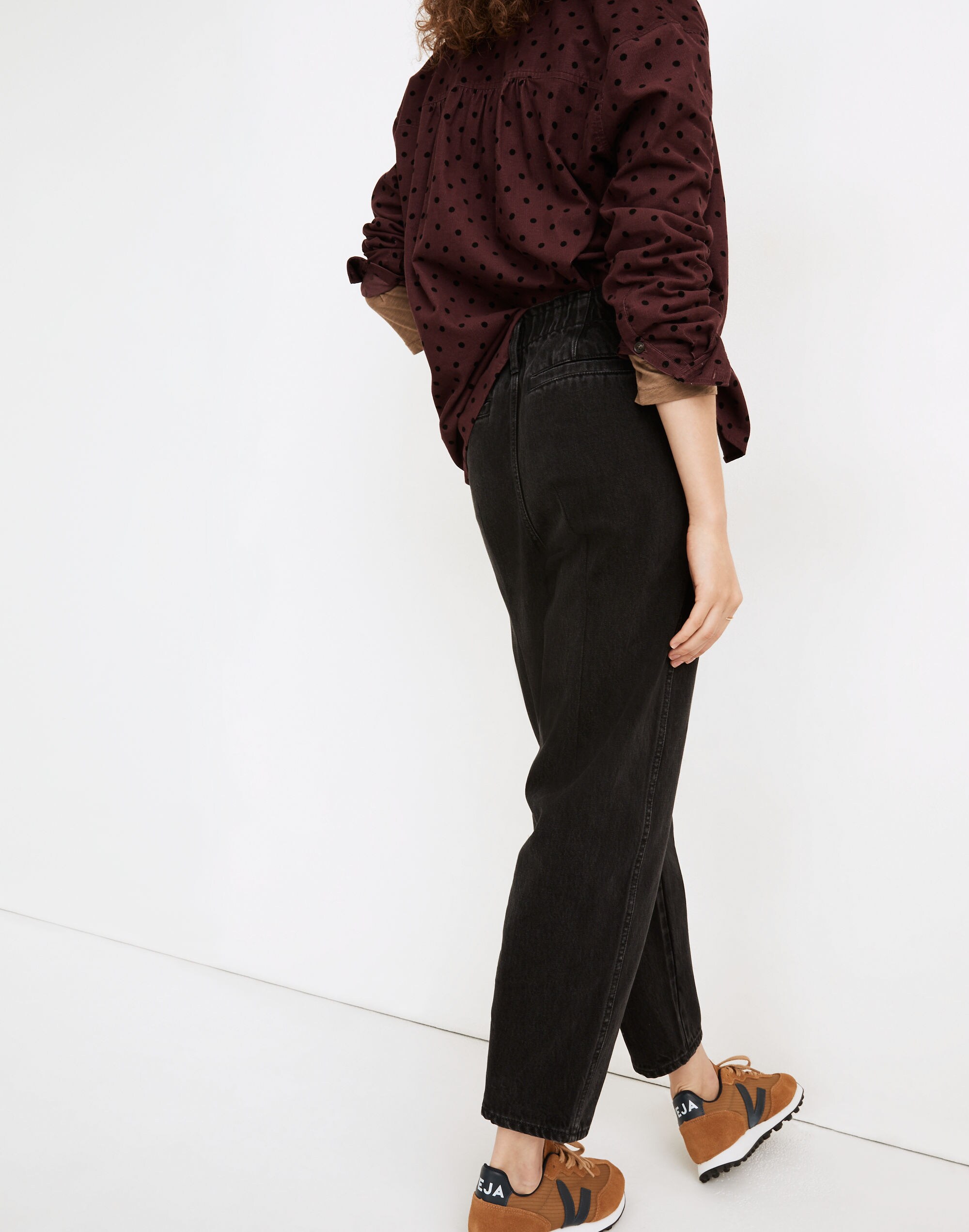 Pull-On Balloon Jeans in Hobson Wash: Paperbag Edition