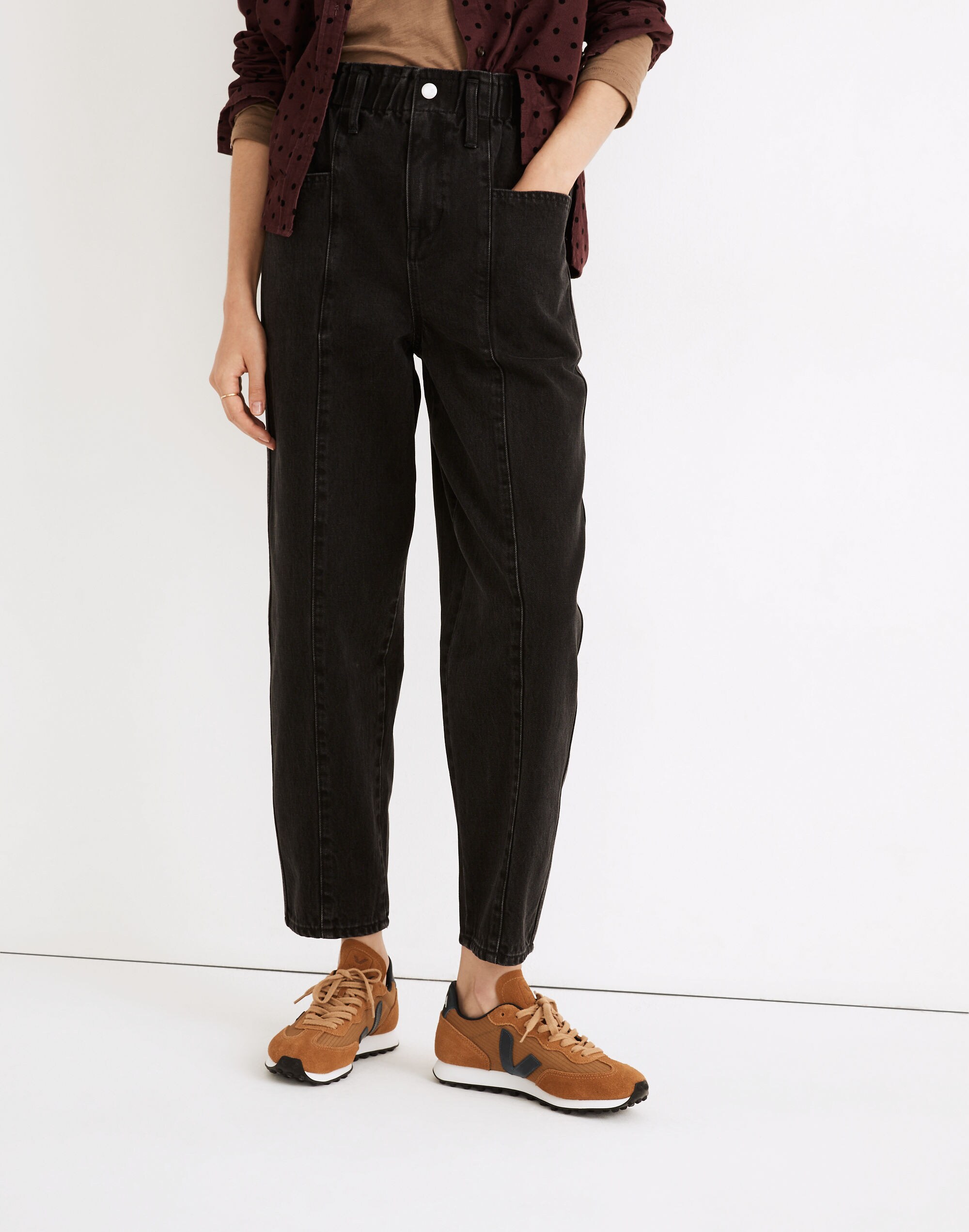 Tall Pull-On Balloon Jeans in Hobson Wash: Paperbag Edition