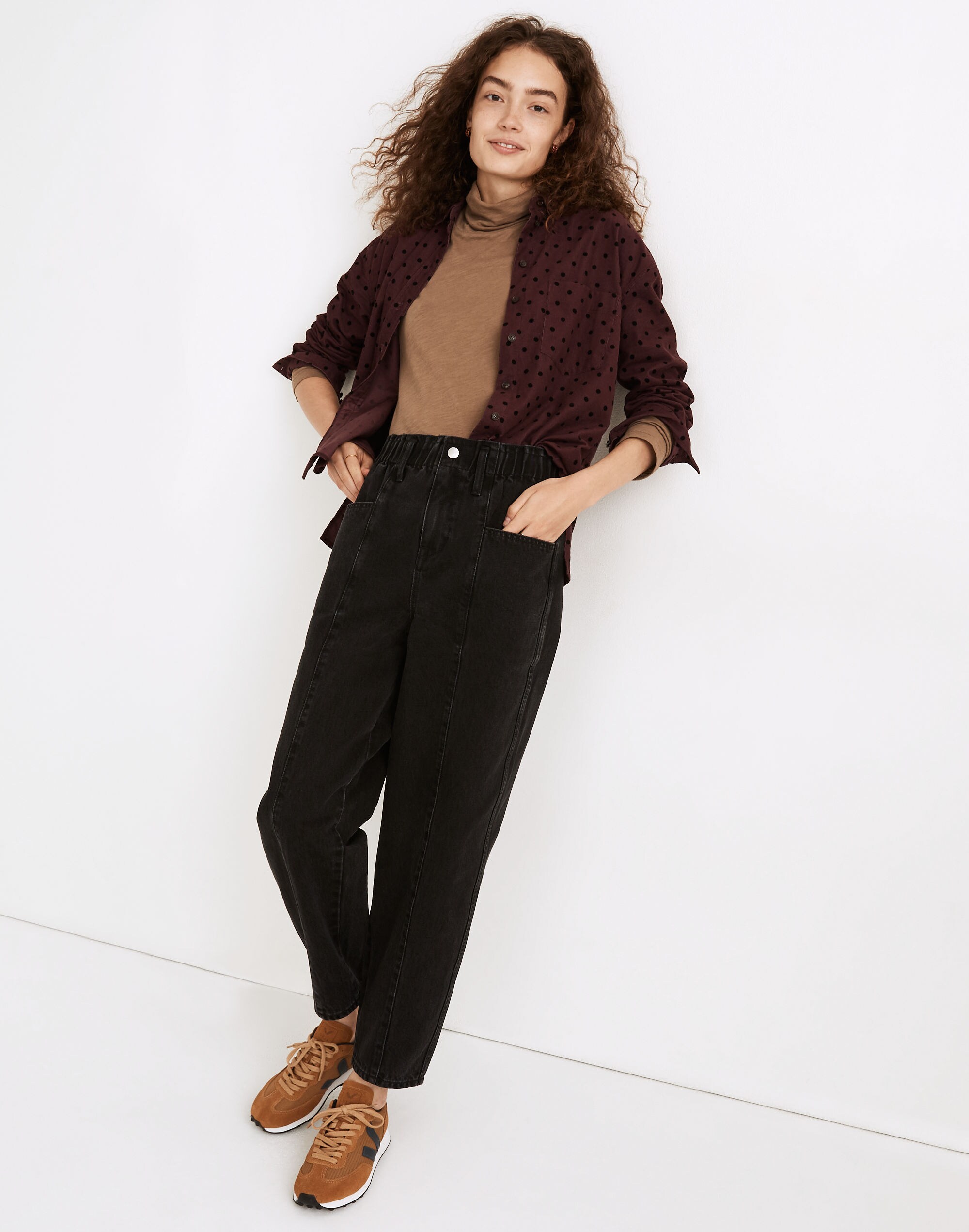 Tall Pull-On Balloon Jeans in Hobson Wash: Paperbag Edition