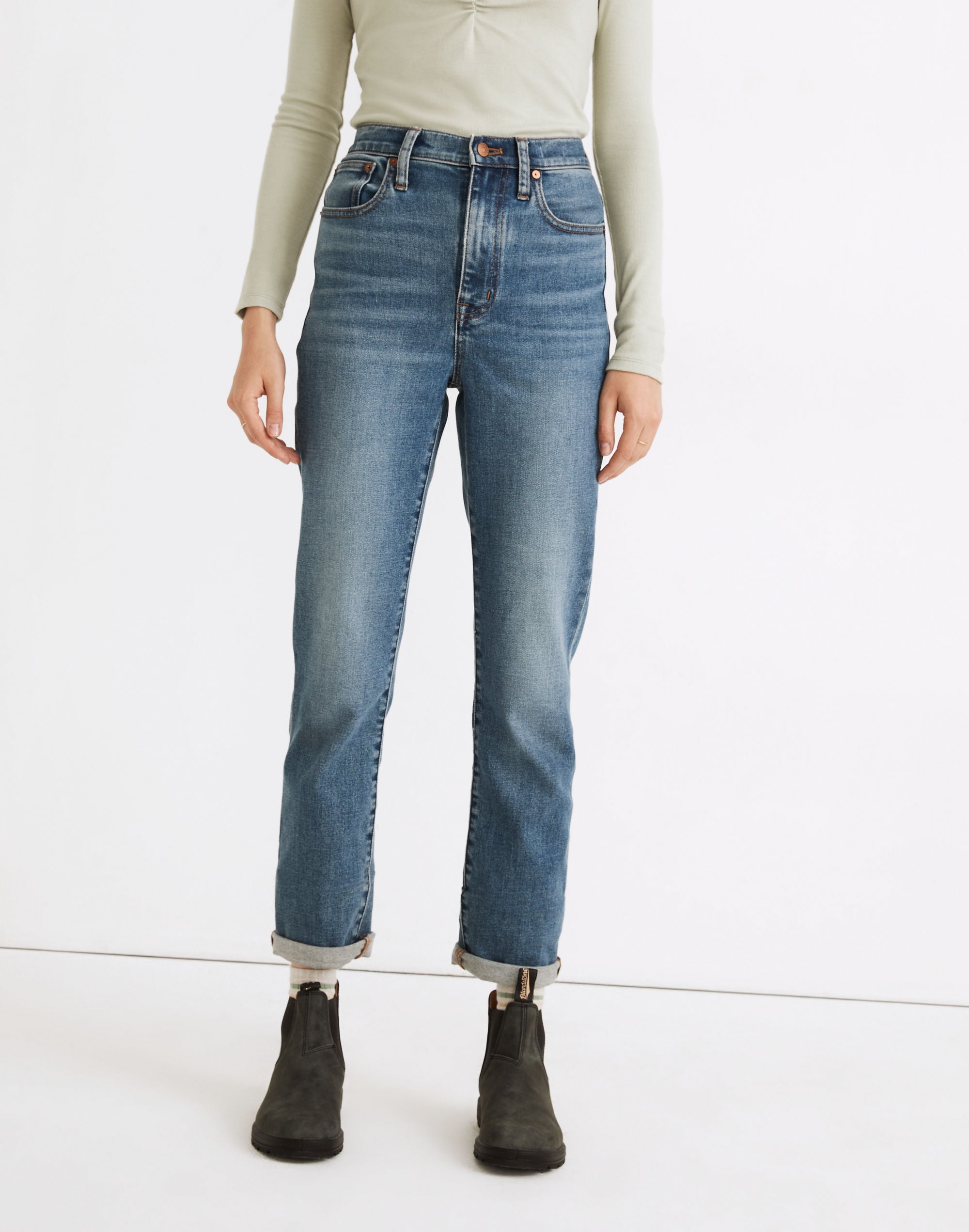 The Petite High-Rise Slim Boyjean in Carroll Wash: Instacozy Edition