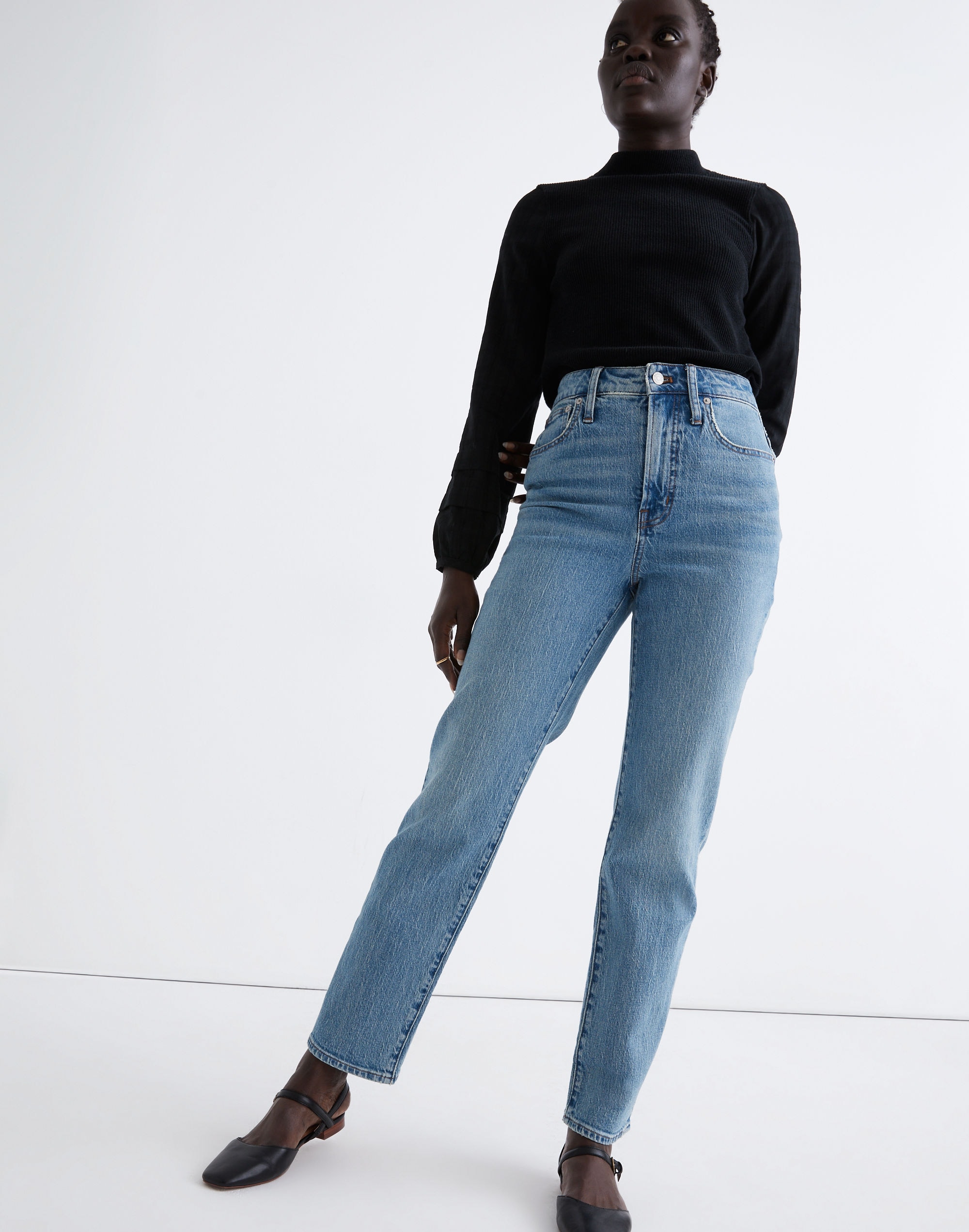 the curvy perfect vintage straight jean in hoye wash