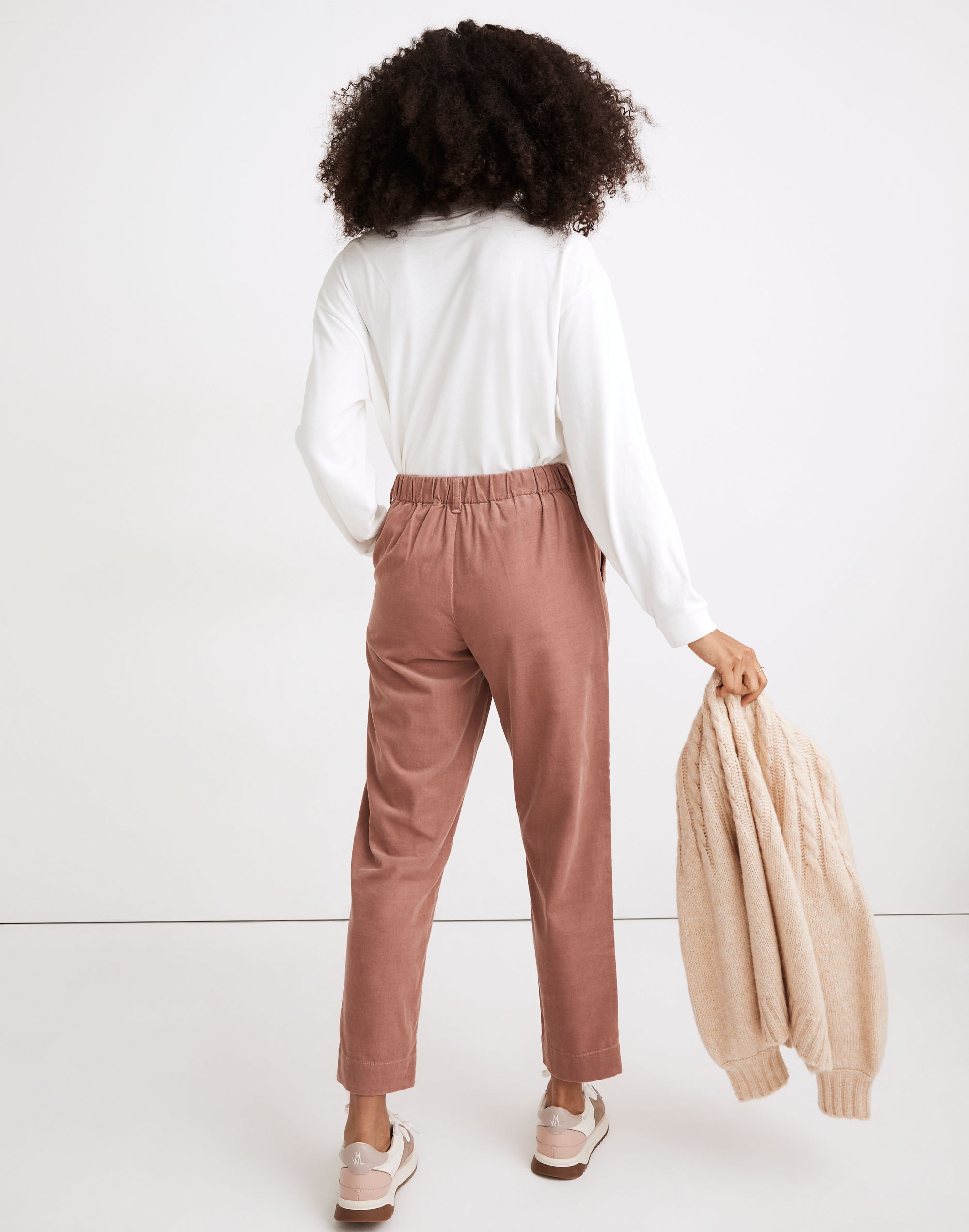 Petite Corduroy Pull-On Mid-Rise Jogger Pants