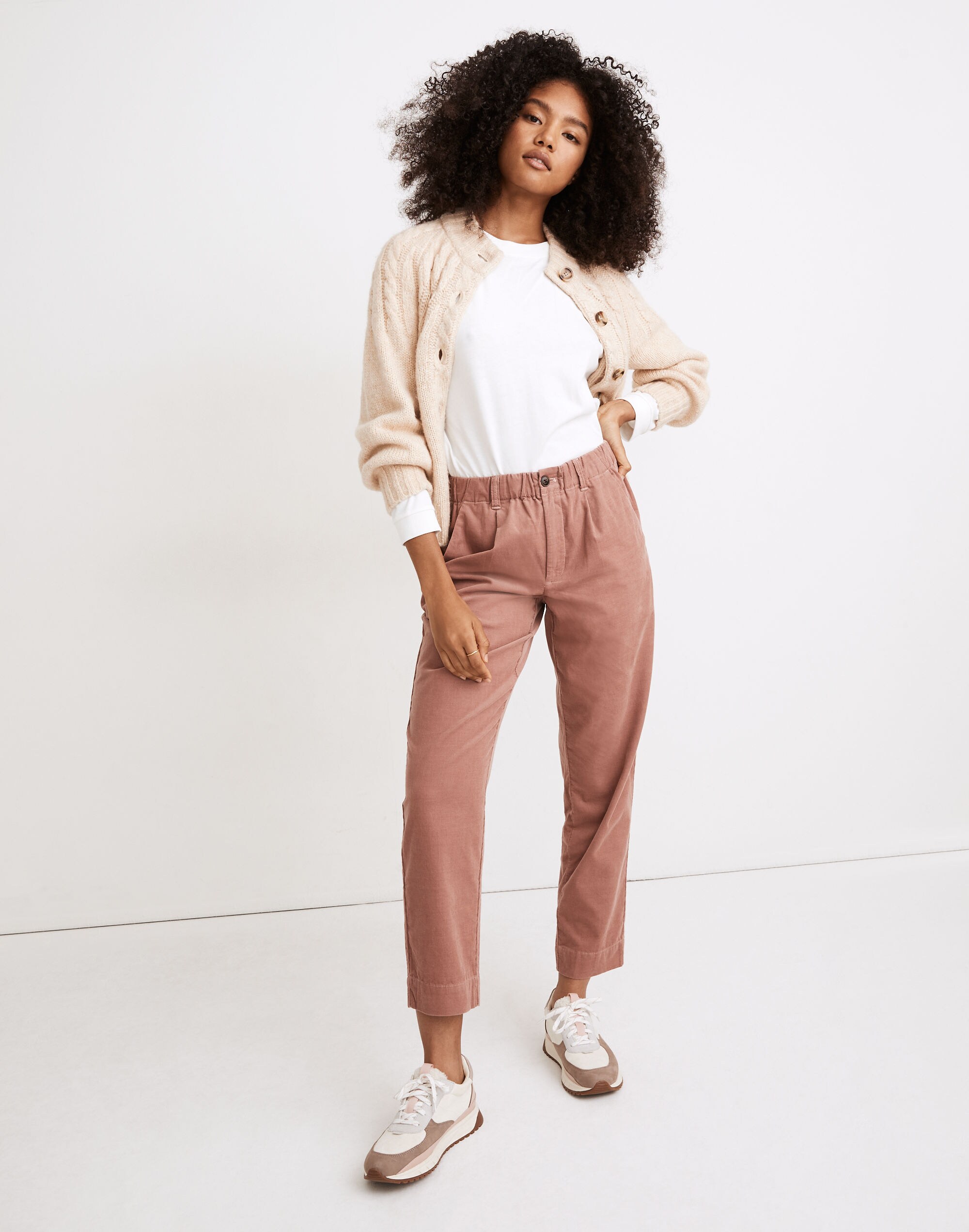 Corduroy Pull-On Mid-Rise Jogger Pants