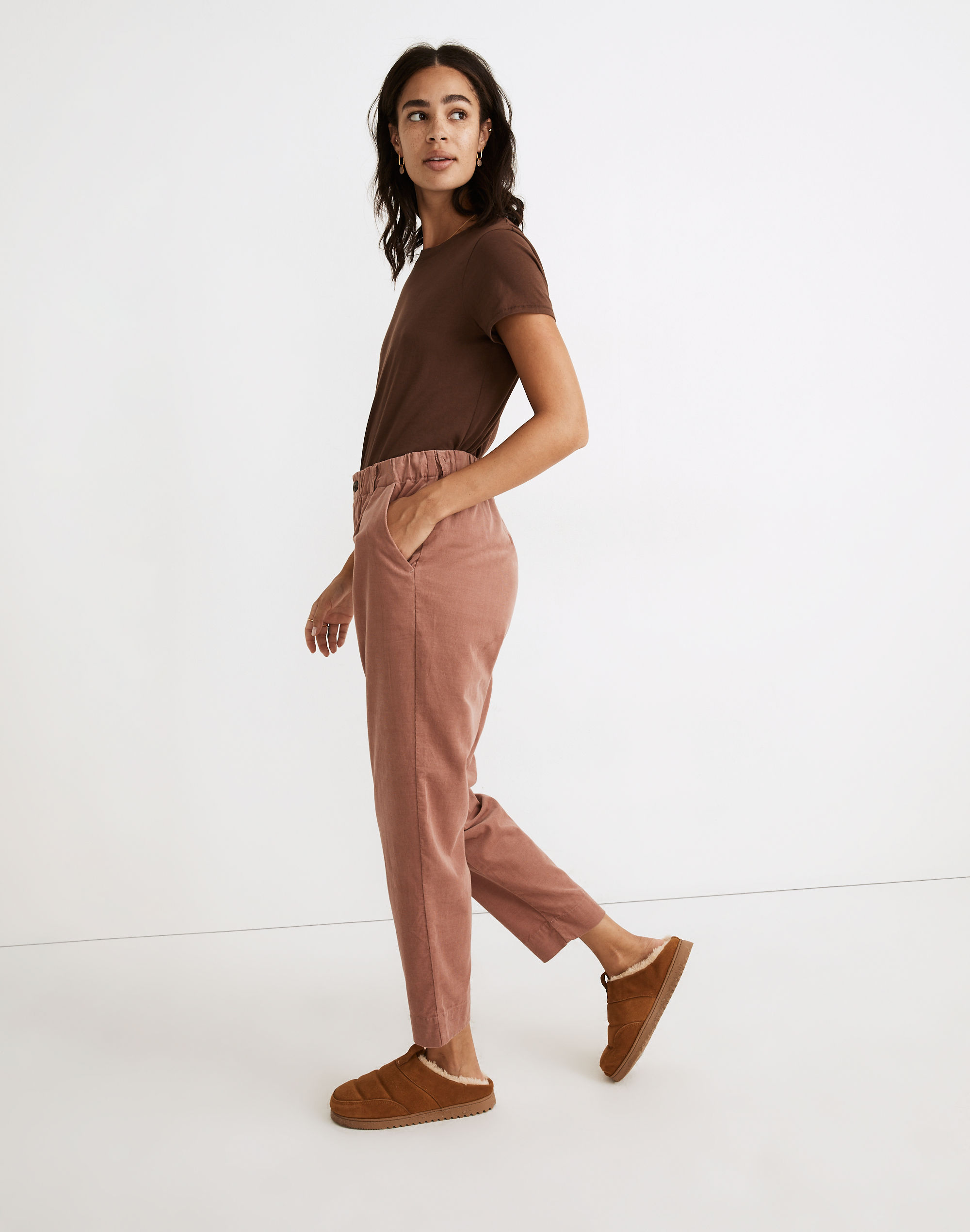 Curvy Corduroy Pull-On Mid-Rise Jogger Pants
