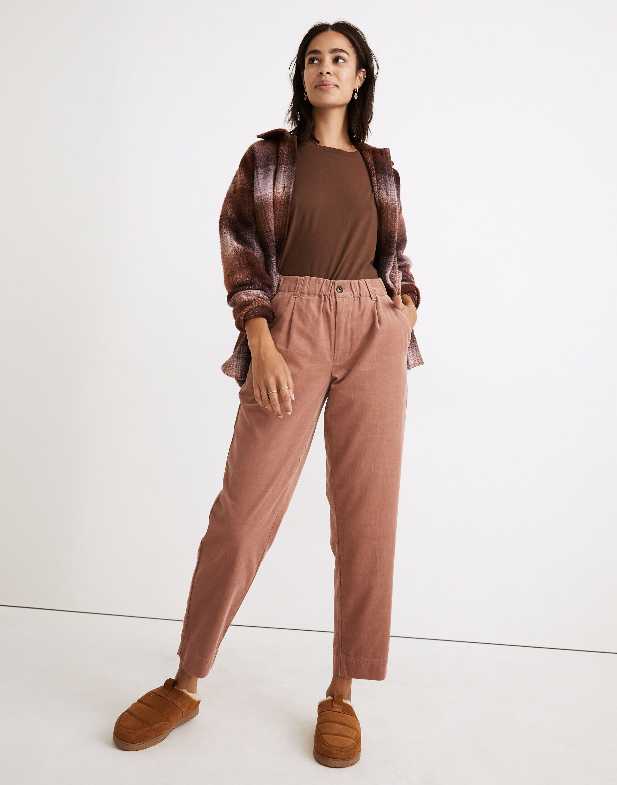 Curvy Corduroy Pull-On Mid-Rise Jogger Pants