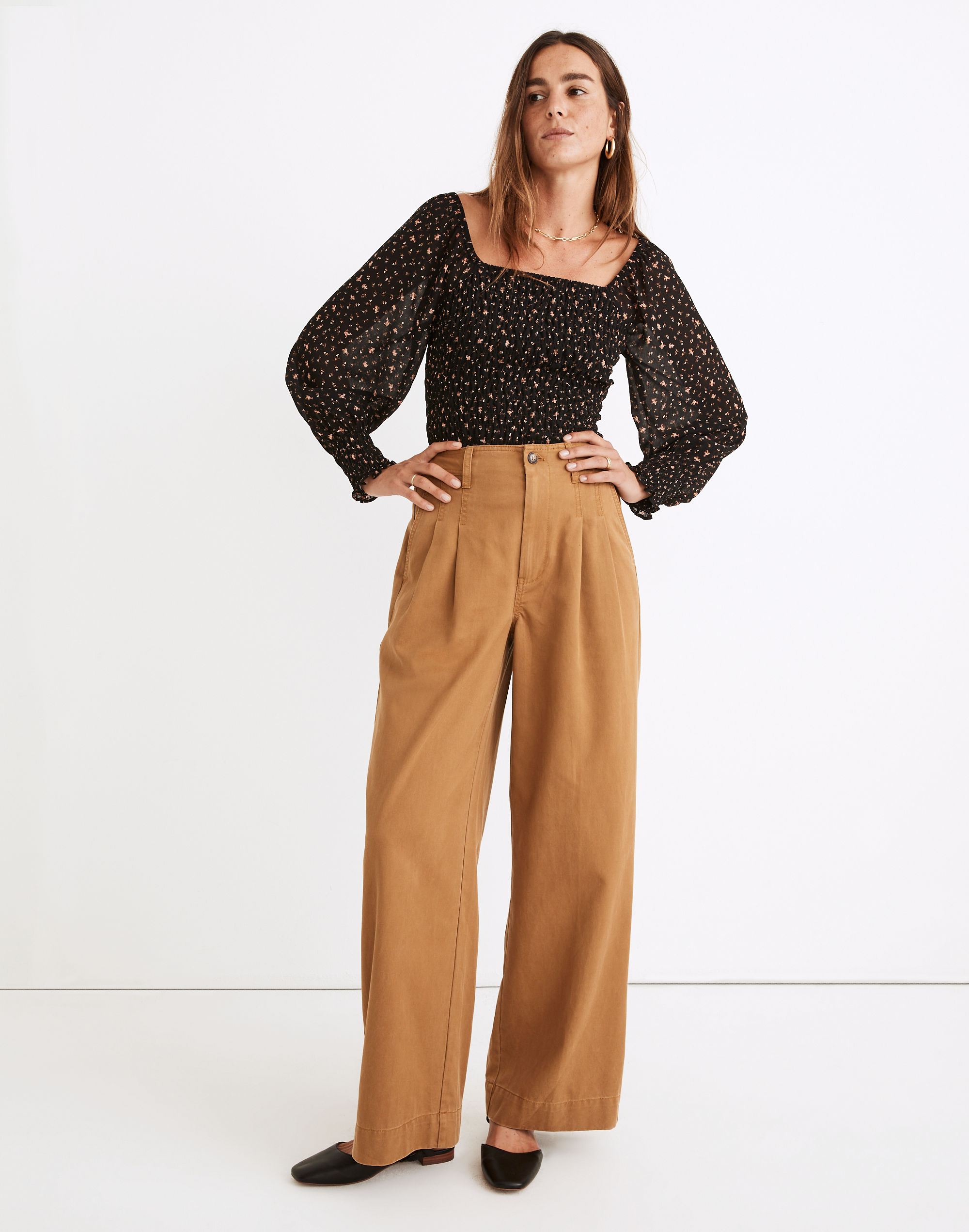 corwin pleated straight pants