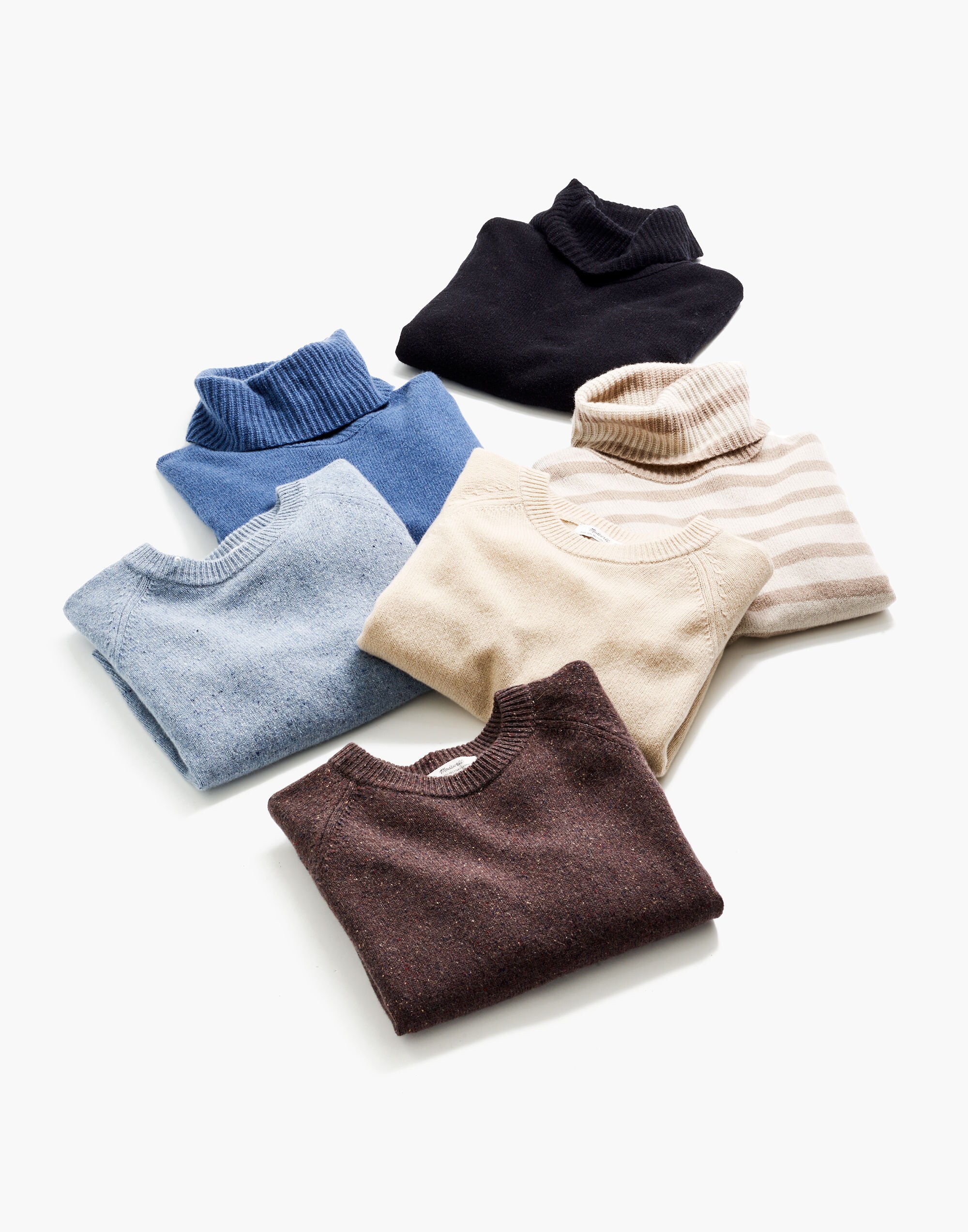 (Re)sourced Cashmere Crop Turtleneck Sweater in Stripe