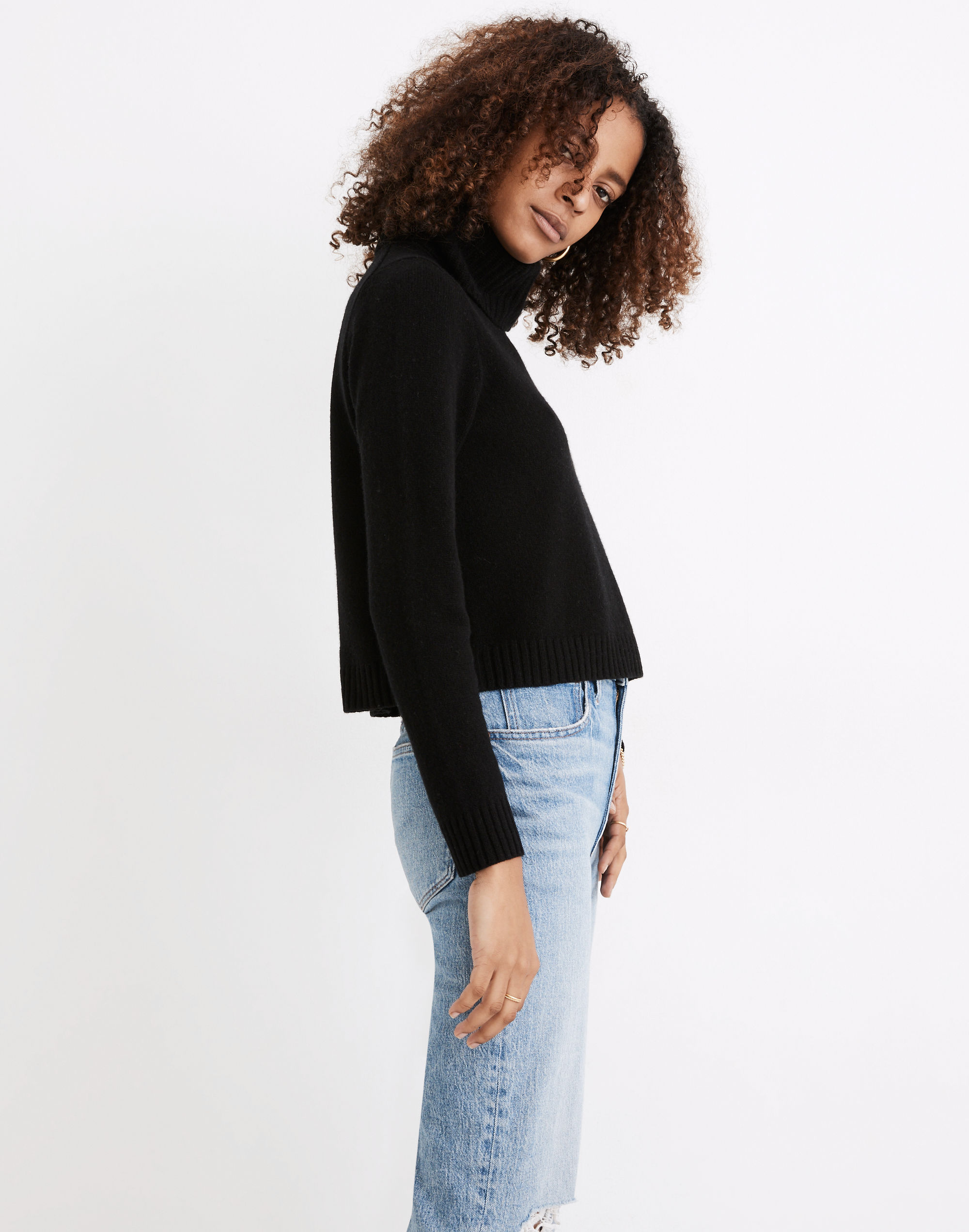 (Re)sourced Cashmere Crop Turtleneck Sweater