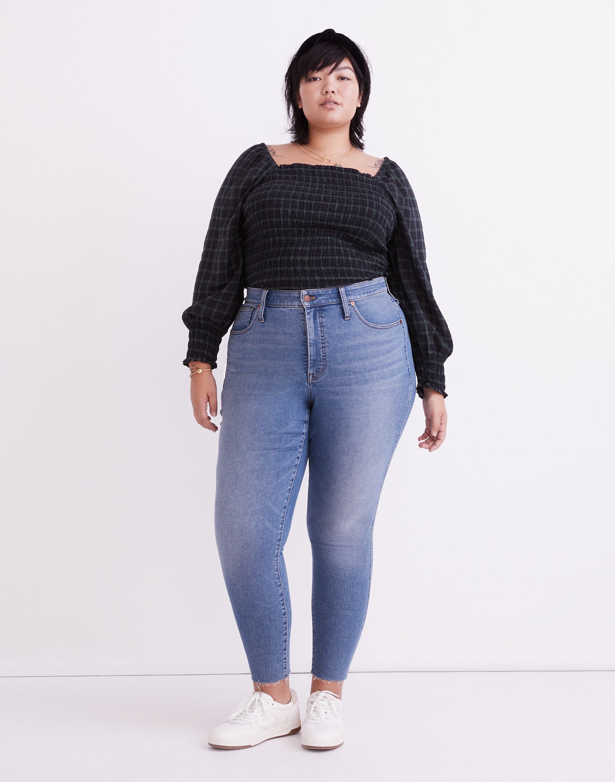 Plus Curvy High-Rise Skinny Jeans in Ainsworth Wash: Raw-Hem Edition