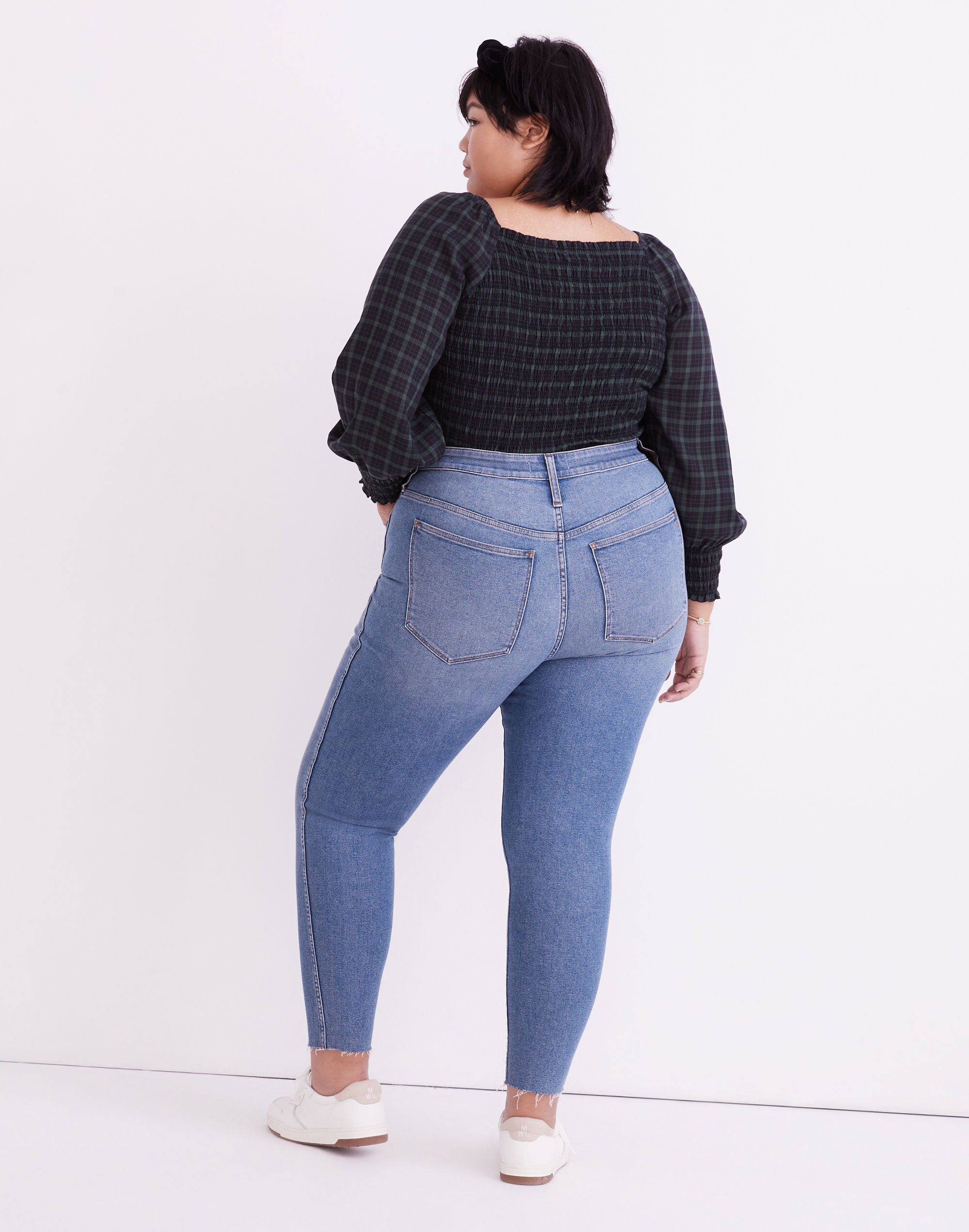 Plus Curvy High-Rise Skinny Jeans in Ainsworth Wash: Raw-Hem Edition
