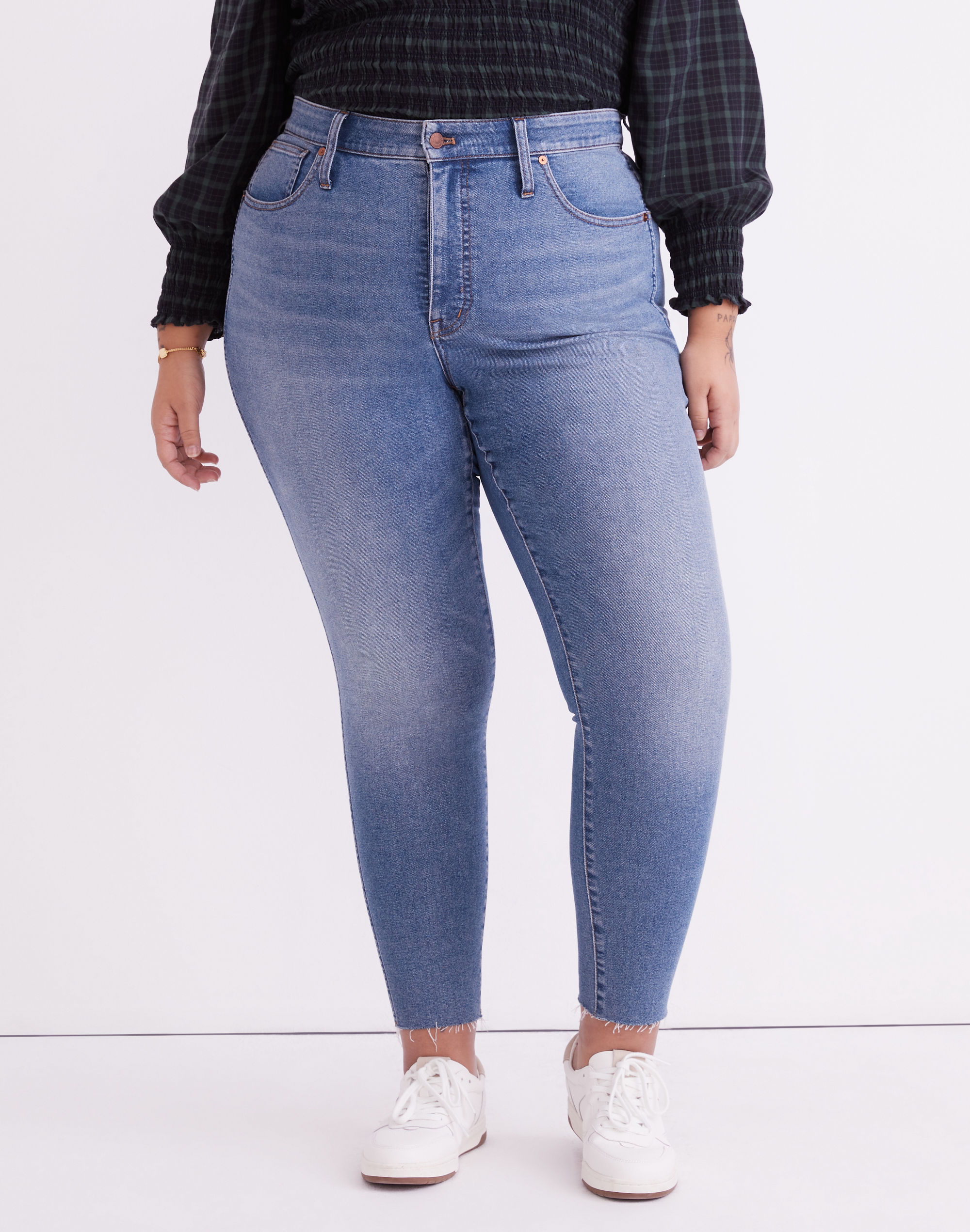 Plus Curvy High-Rise Skinny Jeans in Ainsworth Wash: Raw-Hem Edition