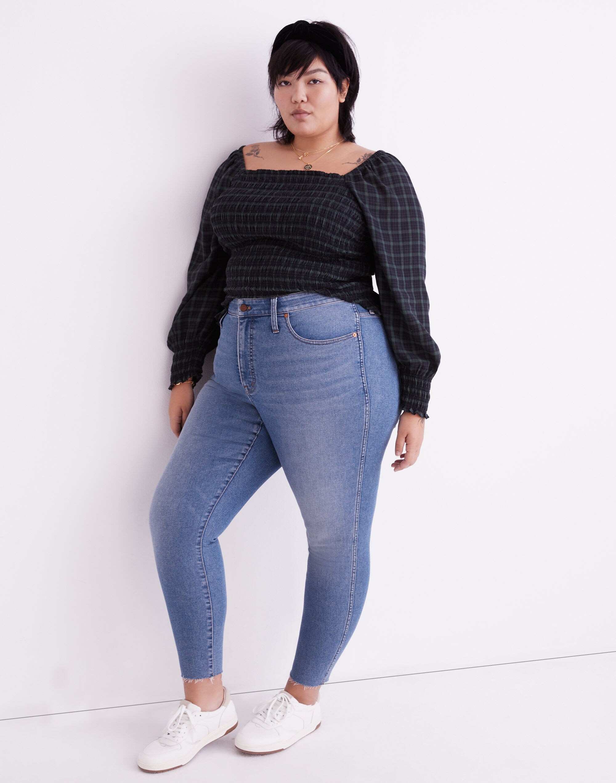 Plus Curvy High-Rise Skinny Jeans in Ainsworth Wash: Raw-Hem Edition