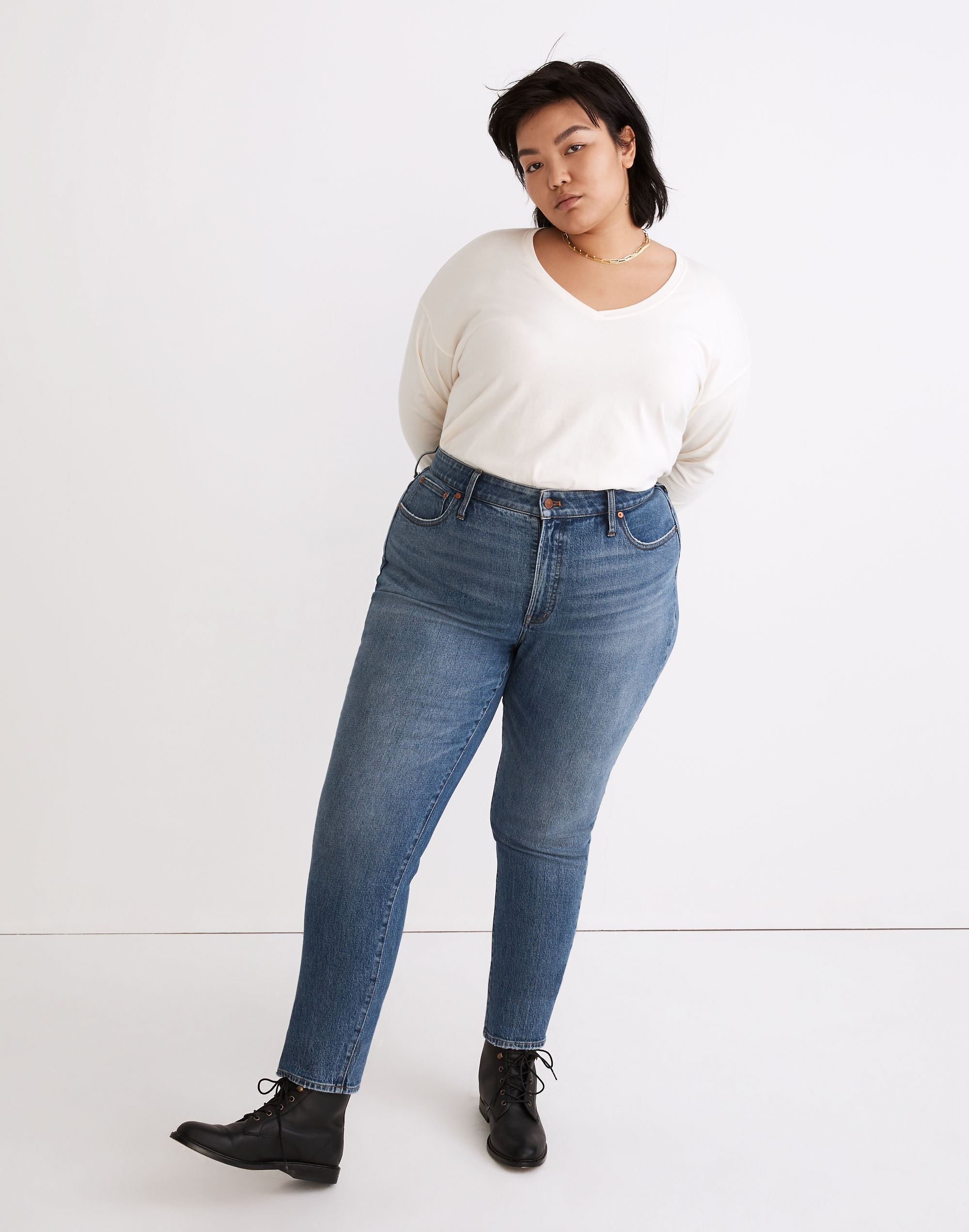 The Plus Perfect Vintage Jean in Belbury Wash: TENCEL&trade; Denim Edition