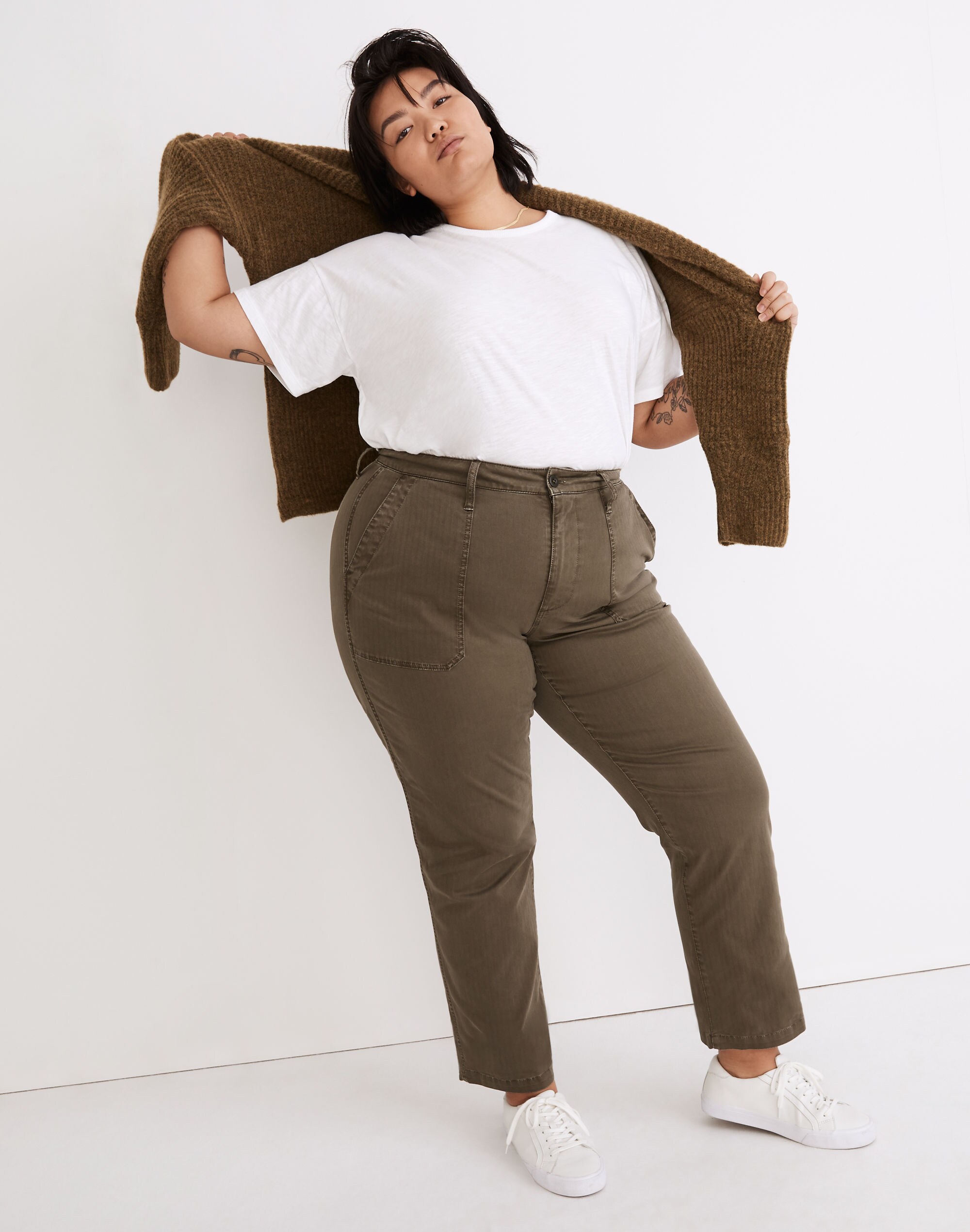 the plus curvy perfect vintage straight workwear pants
