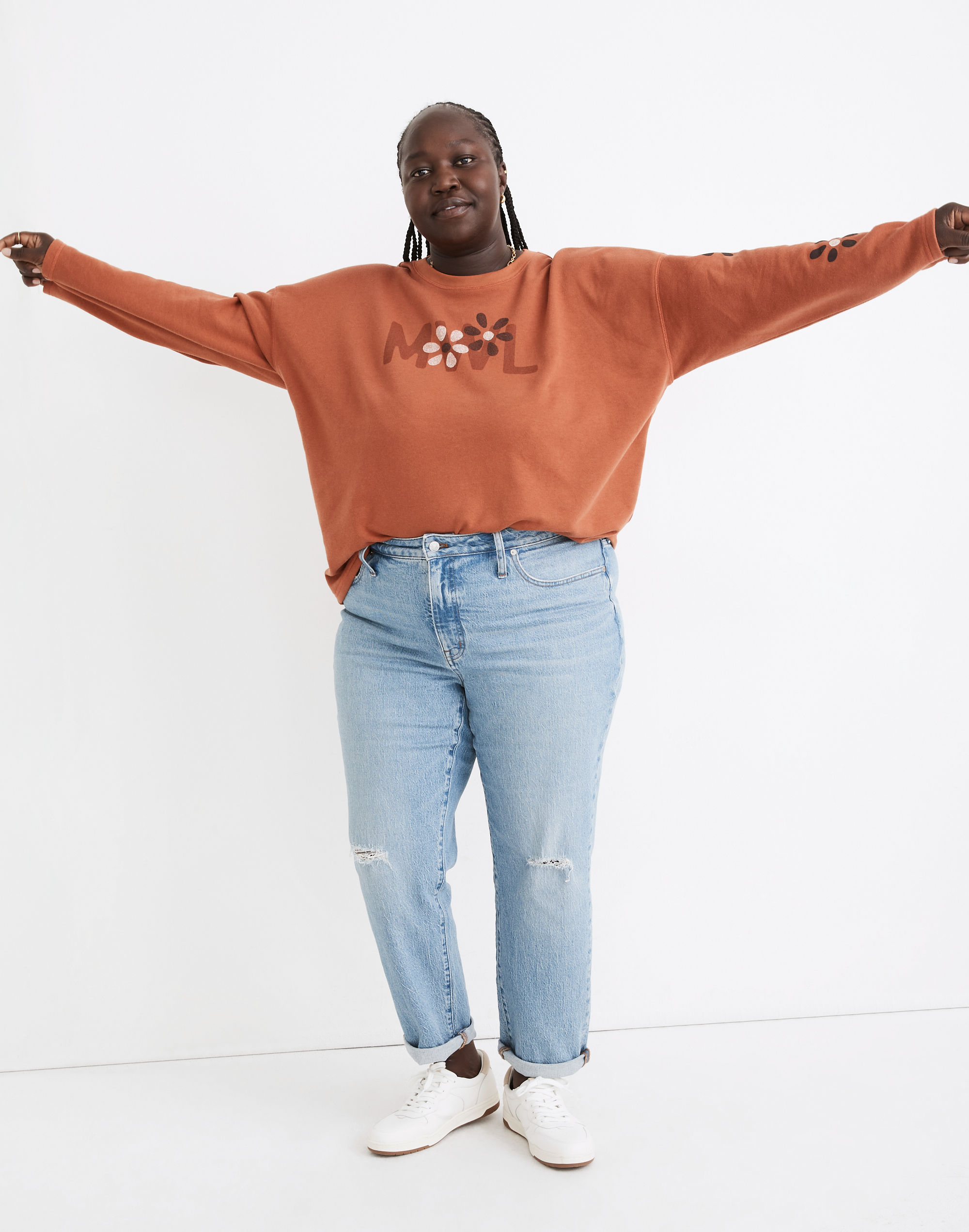 The Plus High-Rise Slim Boyjean in Bilston Wash: Ripped Edition