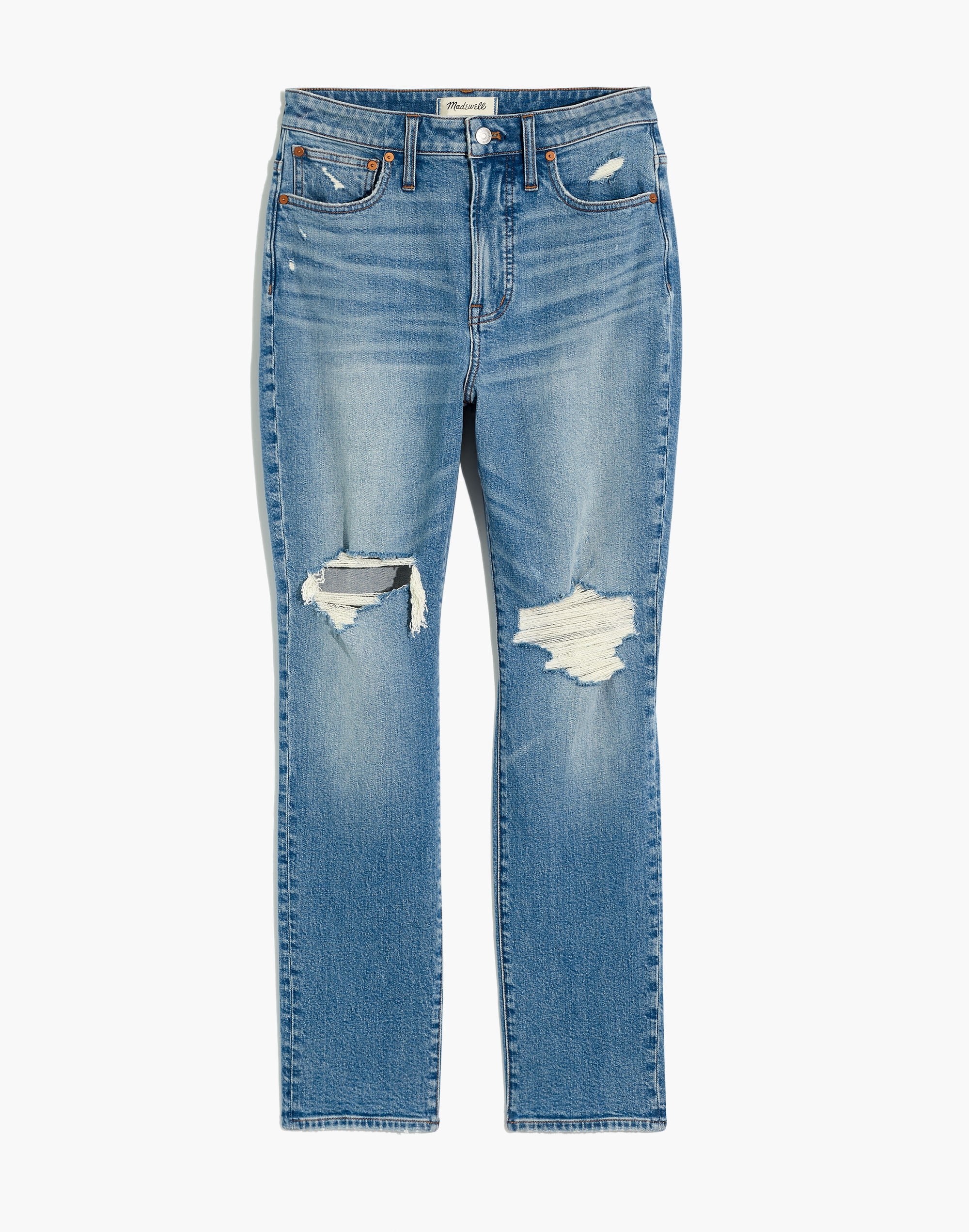 The Plus Curvy Perfect Vintage Jean in Denman Wash: Ripped Edition