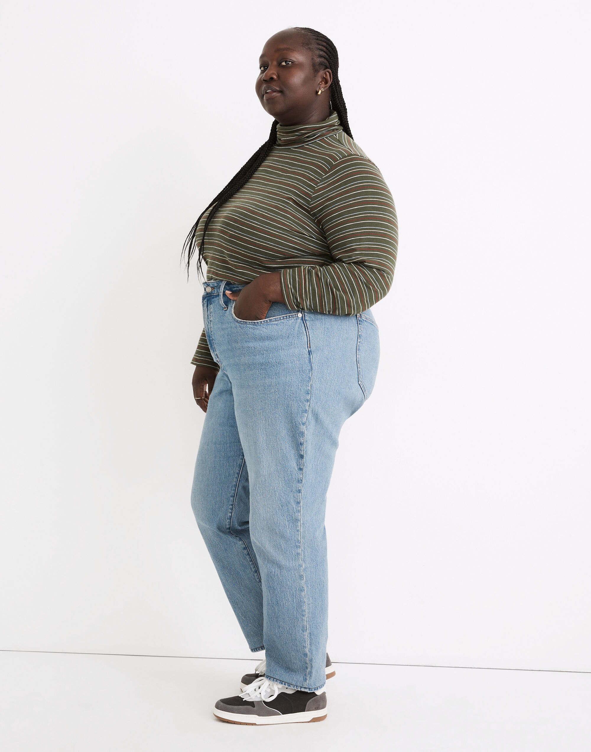 The Plus Curvy Perfect Vintage Straight Jean in Hoye Wash