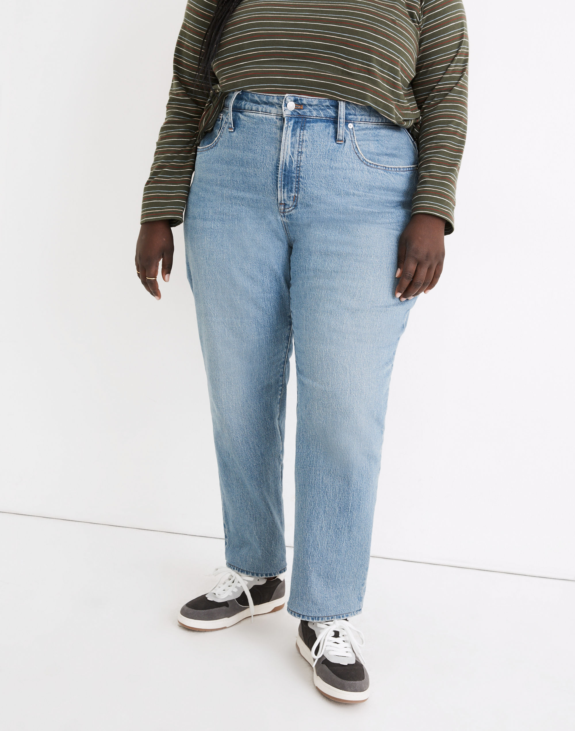The Plus Curvy Perfect Vintage Straight Jean in Hoye Wash