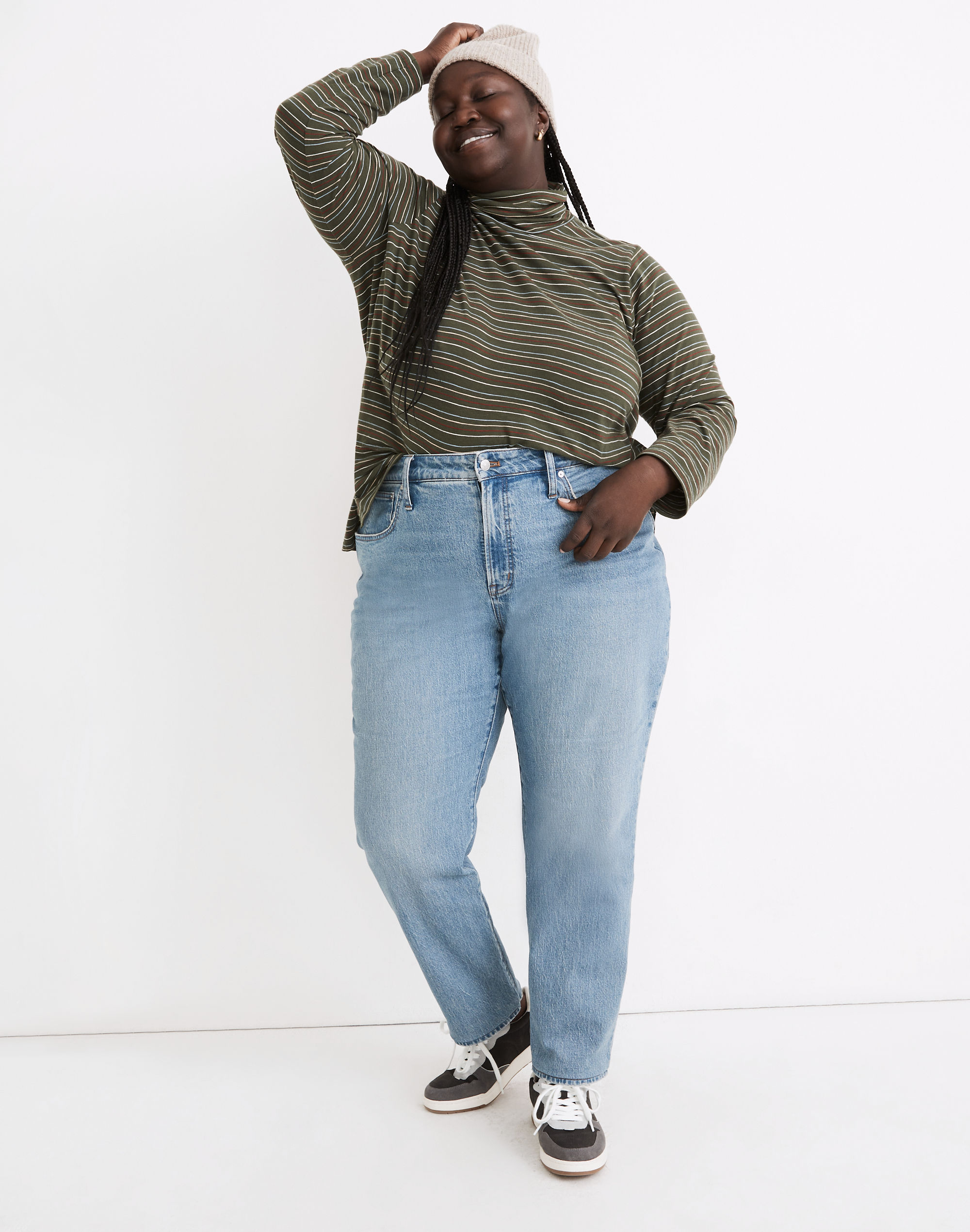 The Plus Curvy Perfect Vintage Straight Jean in Hoye Wash