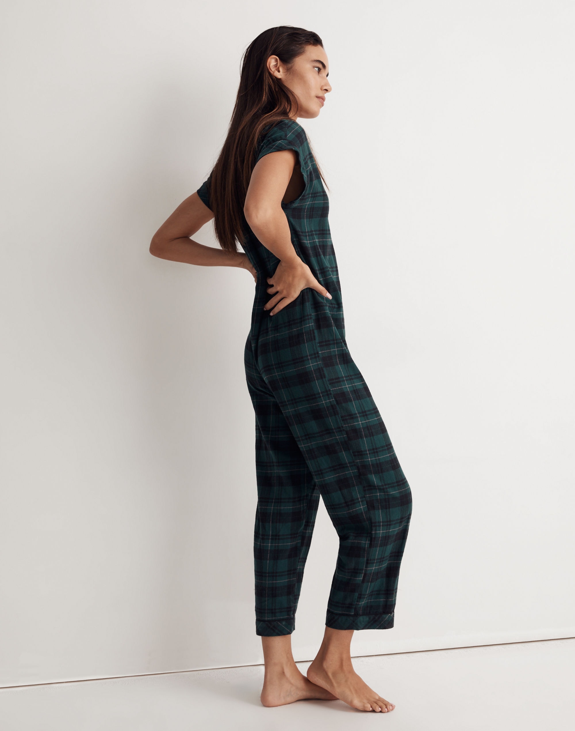 Flannel Bedtime One-Piece Pajamas in Reywood Plaid