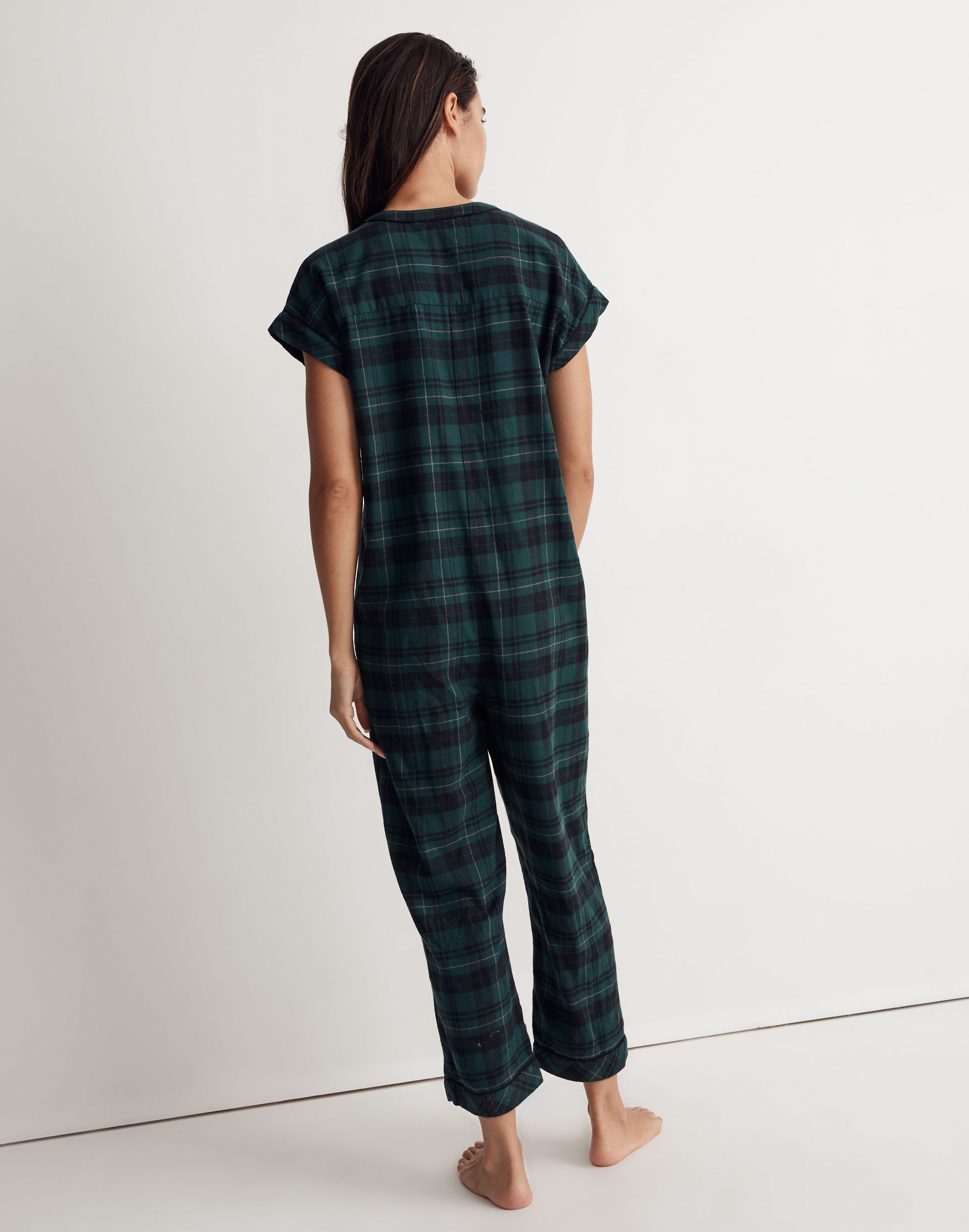 Flannel Bedtime One-Piece Pajamas in Reywood Plaid