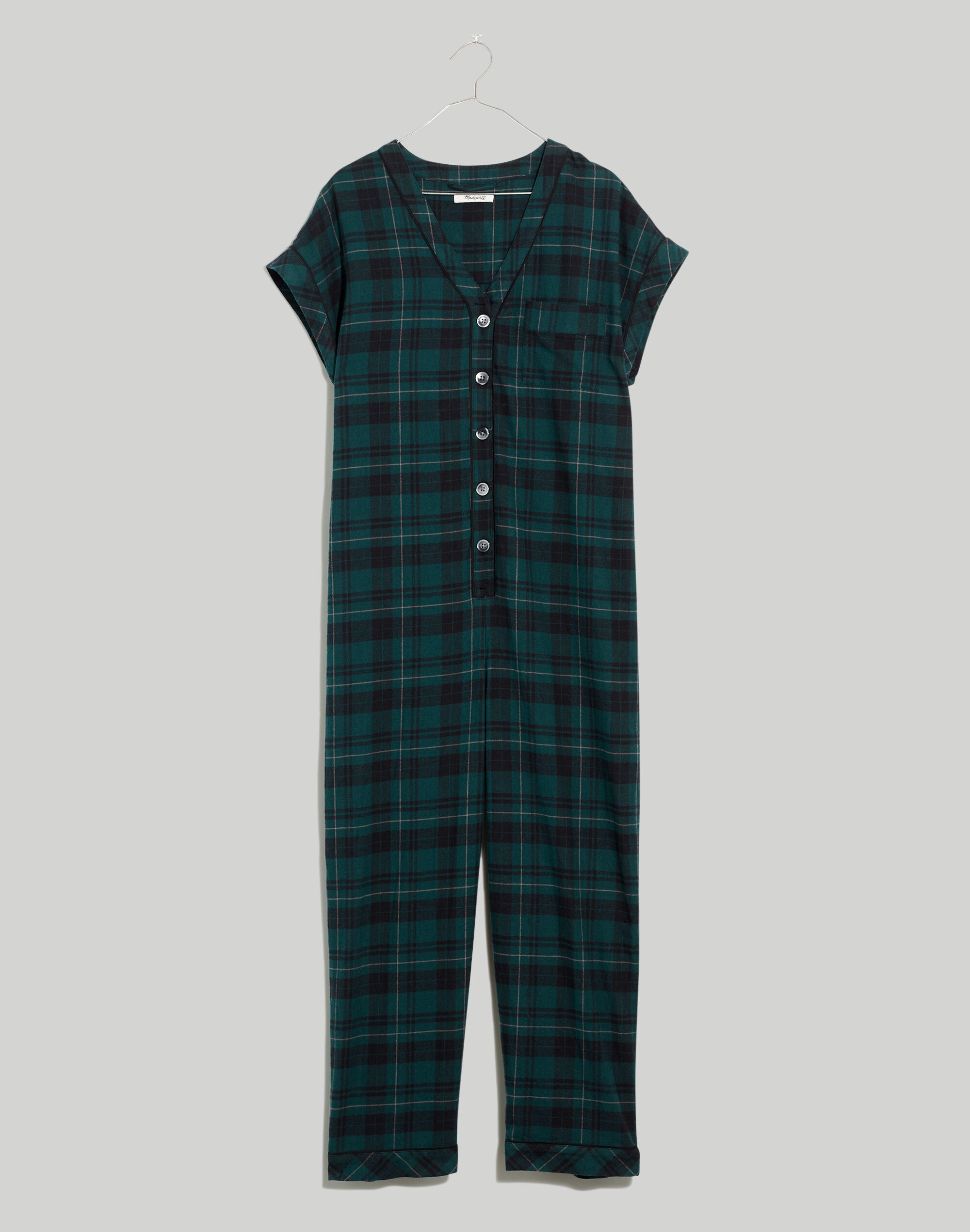 Flannel Bedtime One-Piece Pajamas in Reywood Plaid