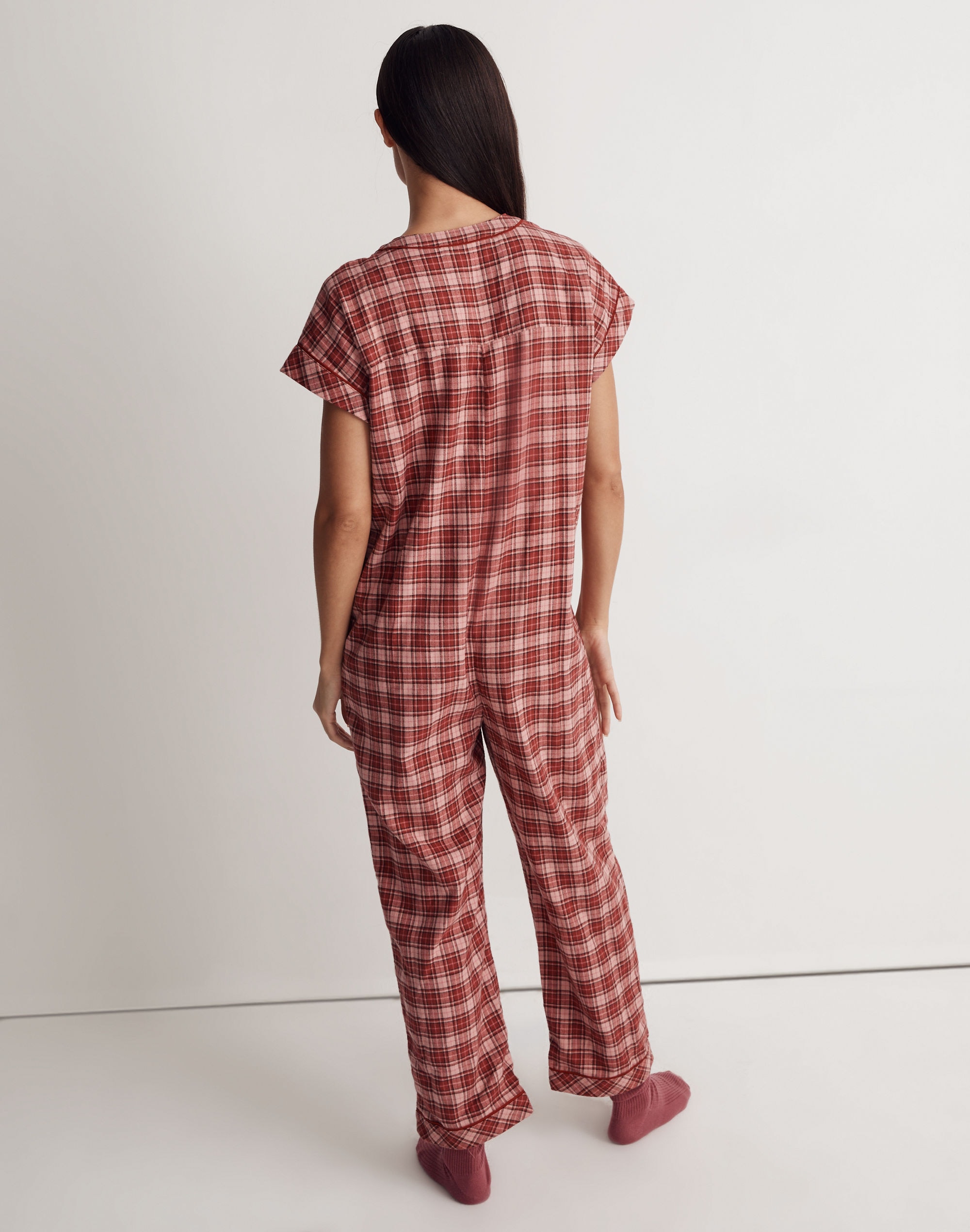 Flannel Bedtime One-Piece Pajamas in Nordway Plaid