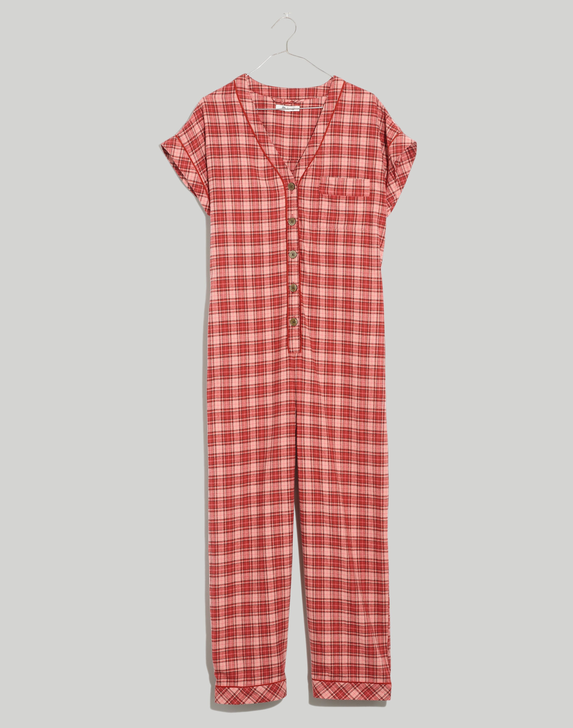 Flannel Bedtime One-Piece Pajamas in Nordway Plaid