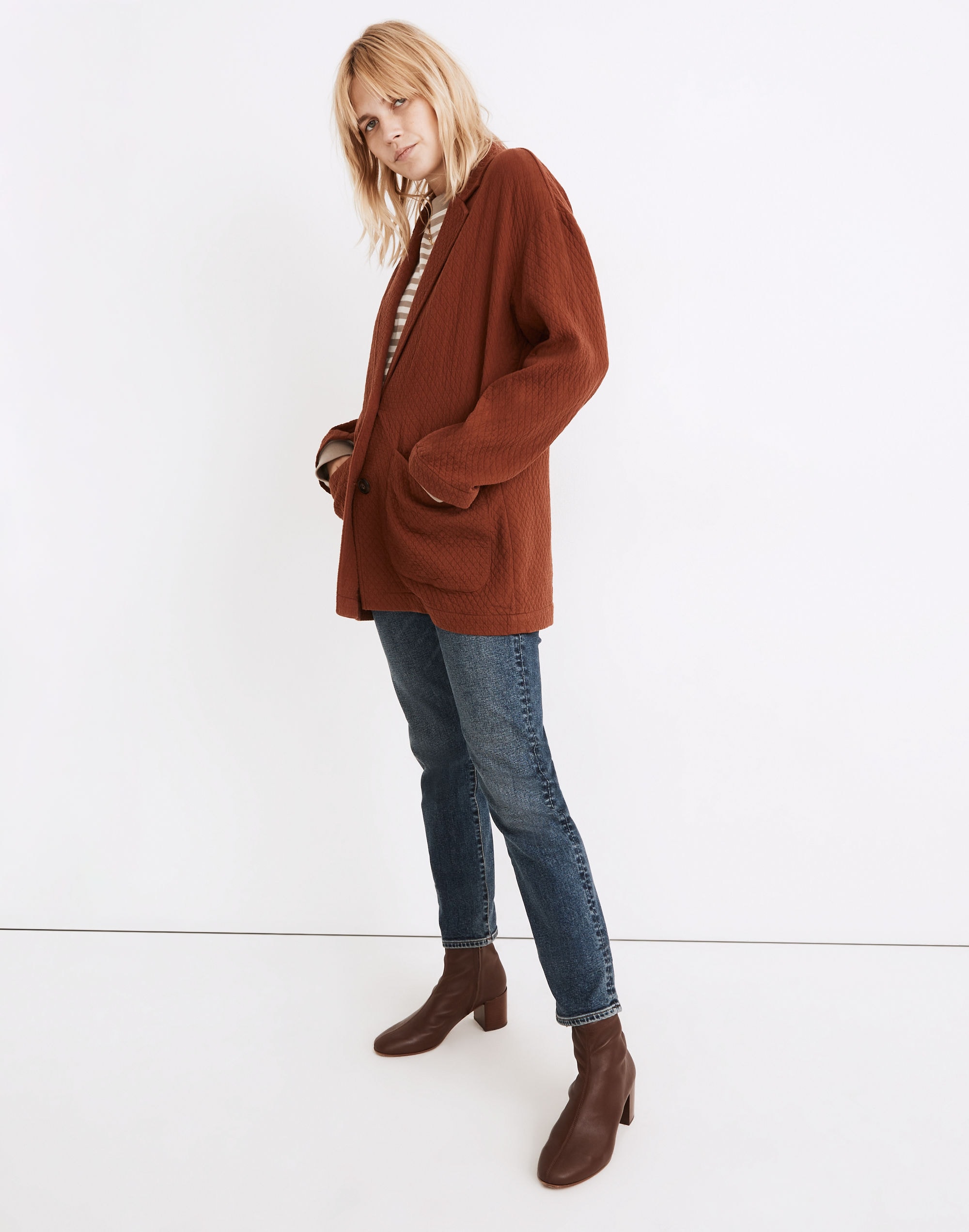 Diamond Jacquard Shaw Blazer