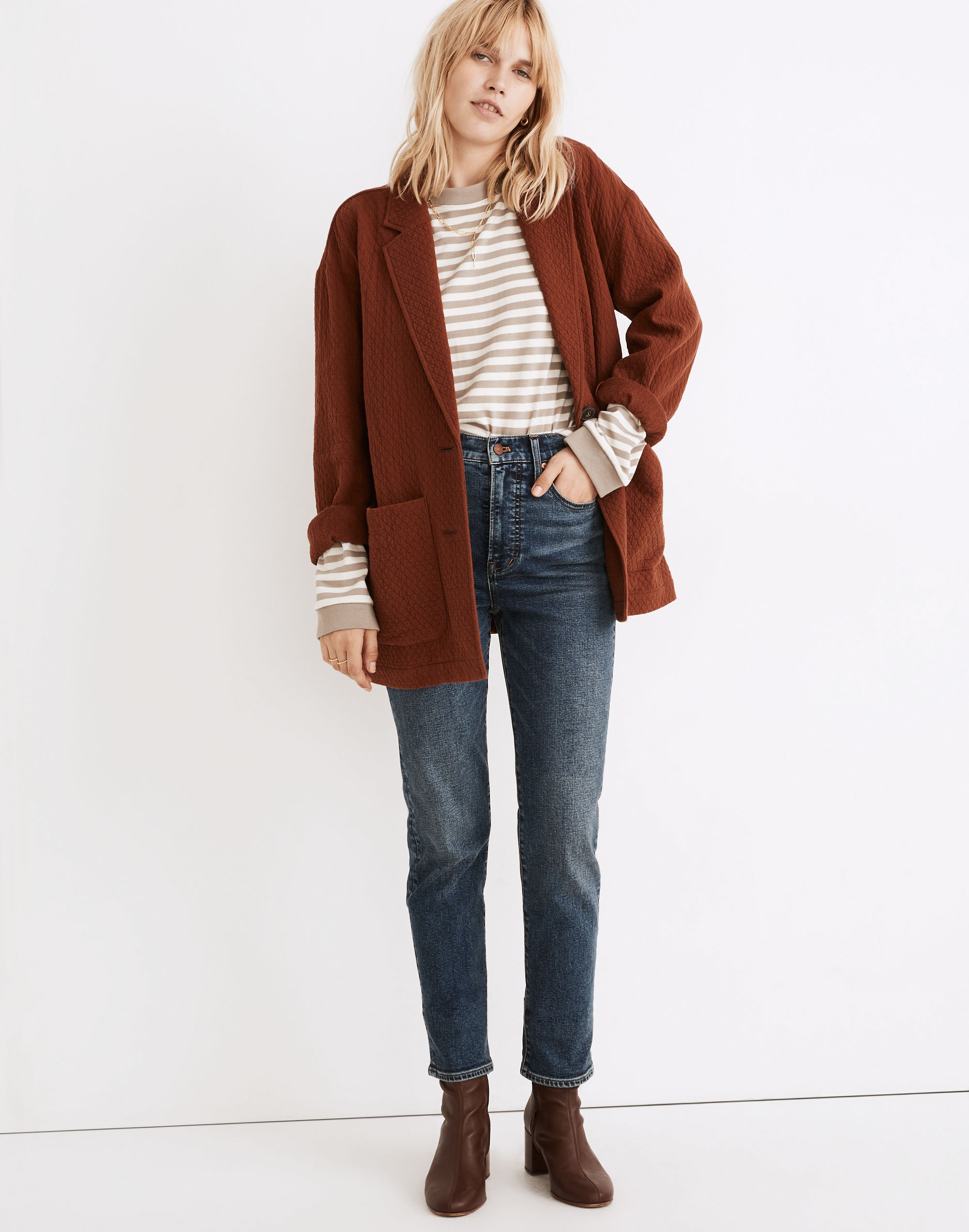 Diamond Jacquard Shaw Blazer