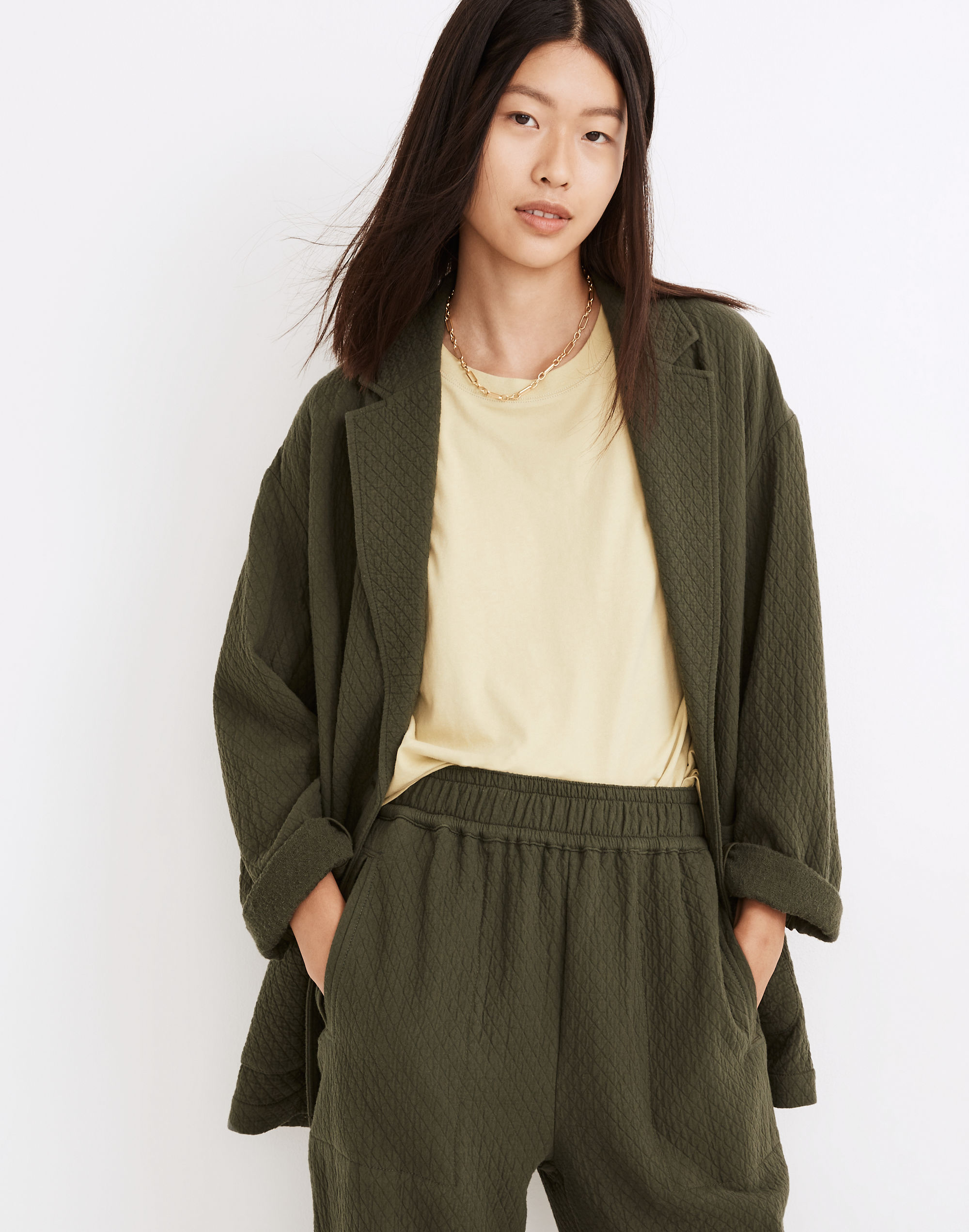 Diamond Jacquard Shaw Blazer