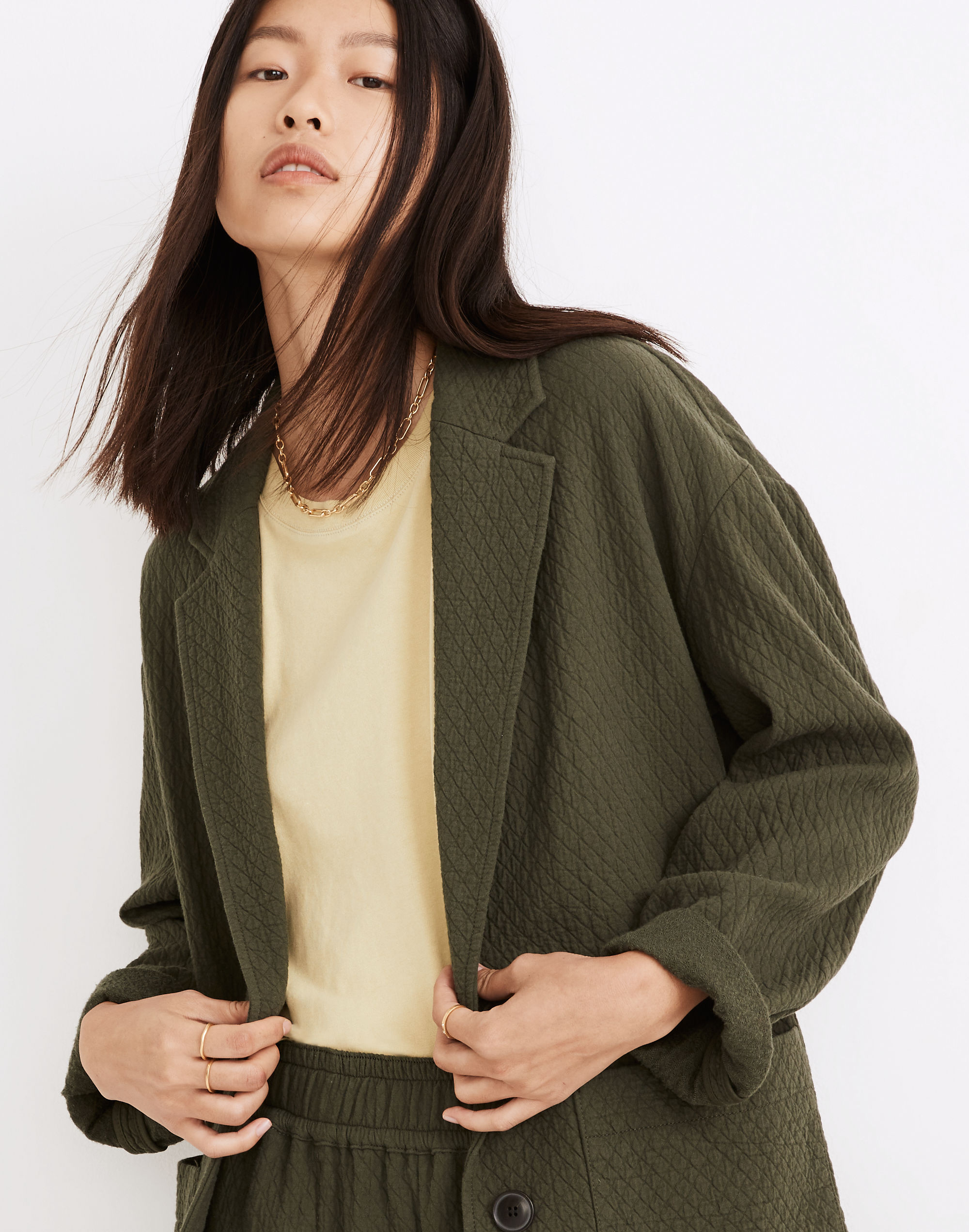 Diamond Jacquard Shaw Blazer