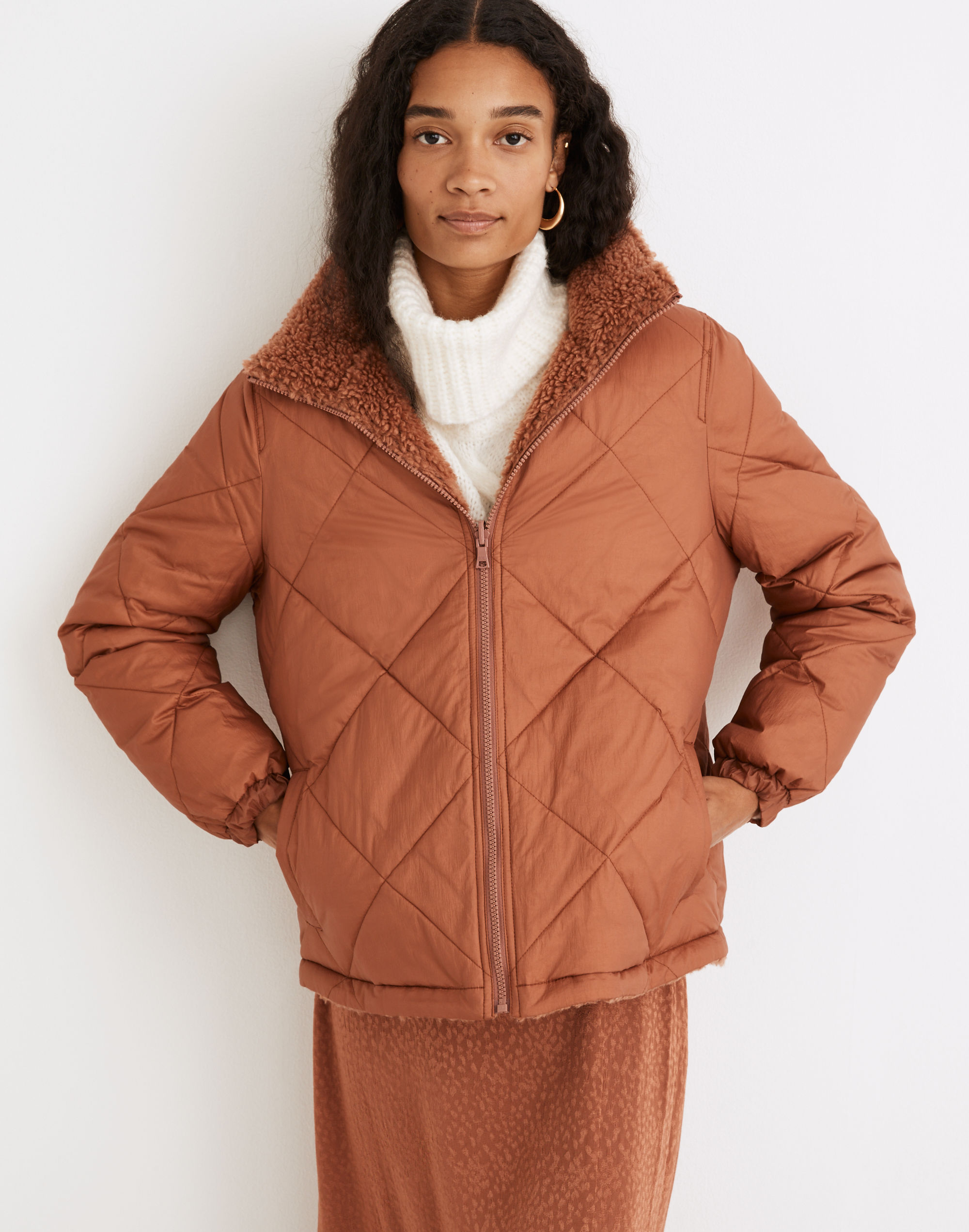 Reversible Sherpa Puffer Jacket