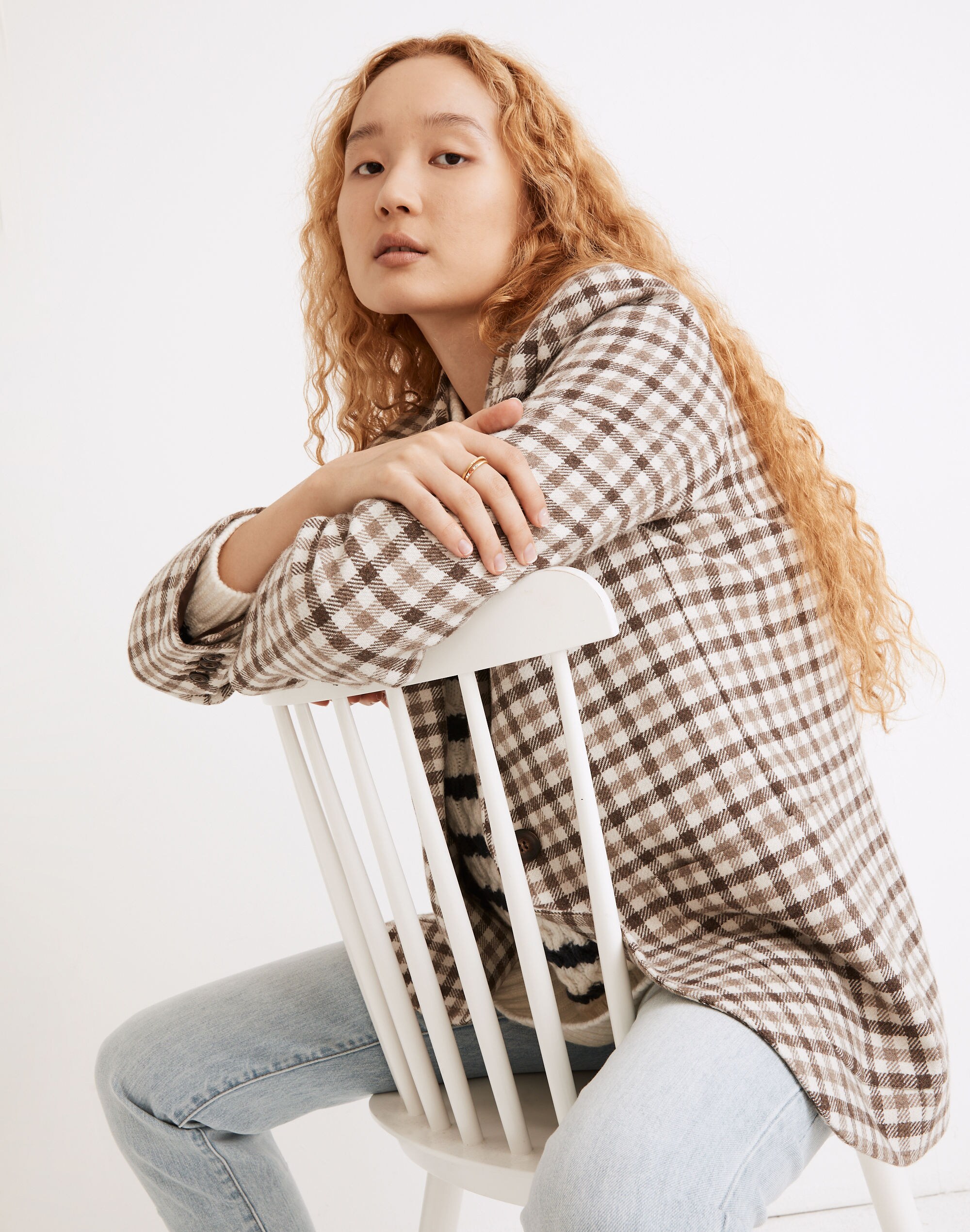 Larsen Blazer in Undyed Check