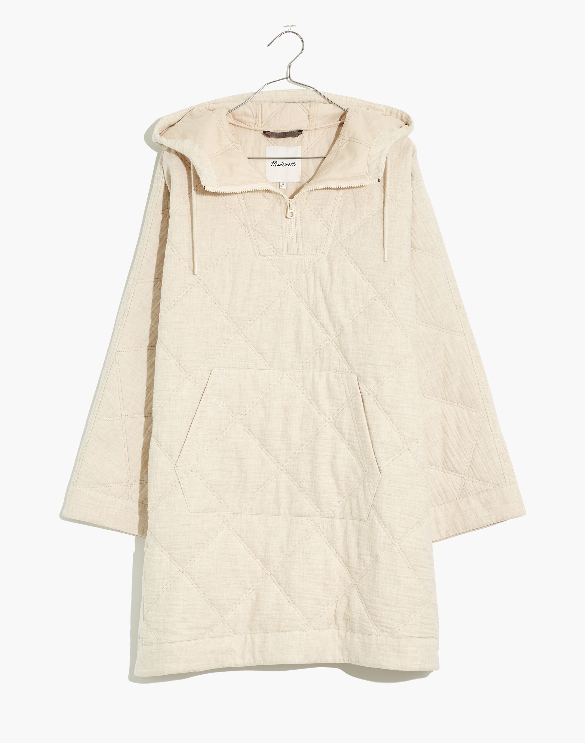 Quilted Hoodie Popover Jacket