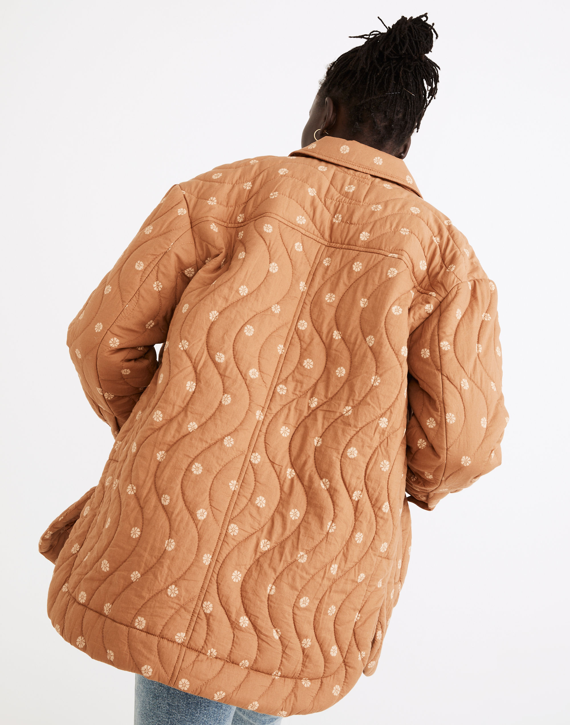 Quilted Belrose Shirt-Jacket in Bloom Dot