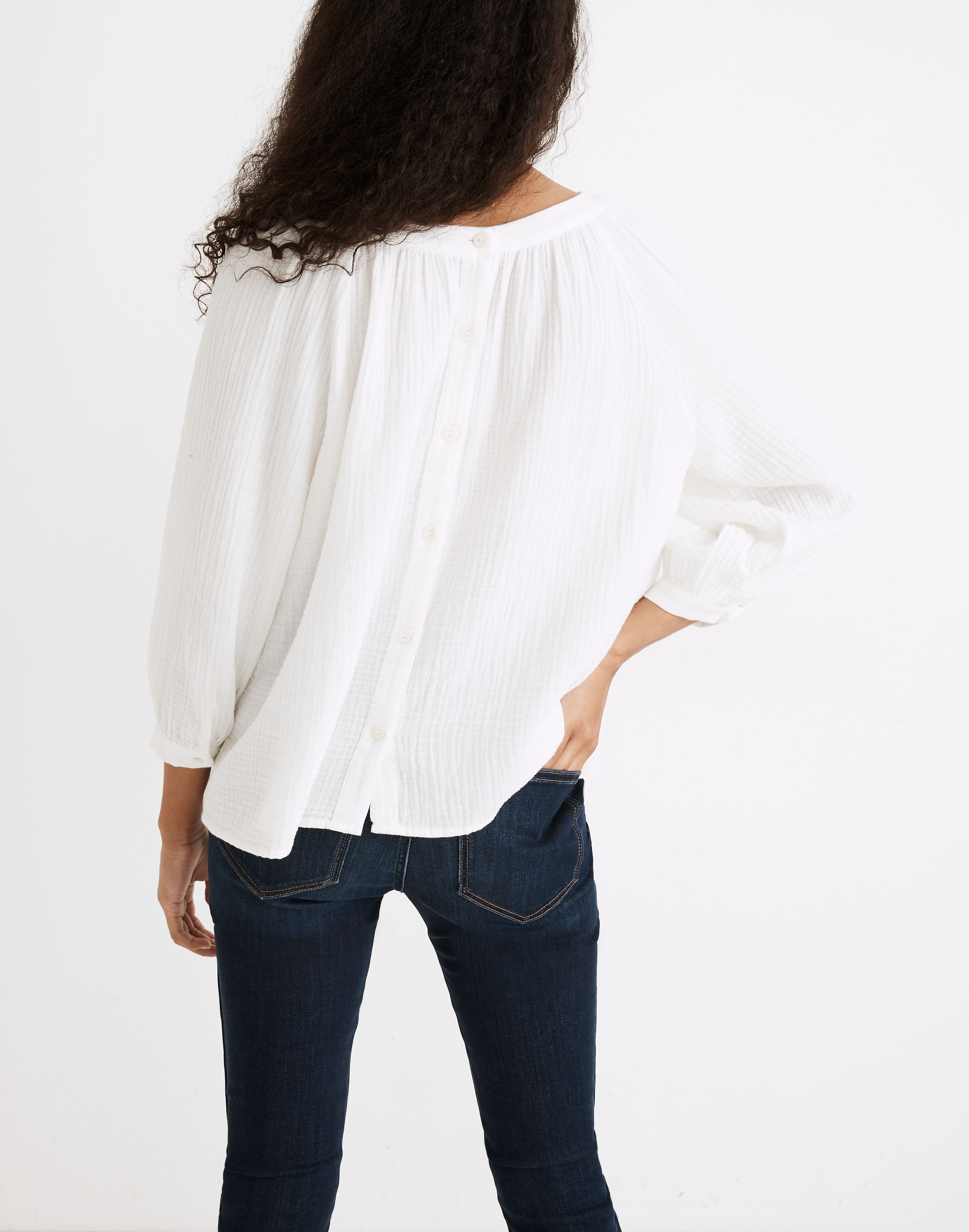 Lightspun Wide-Neck Cuffed-Sleeve Top
