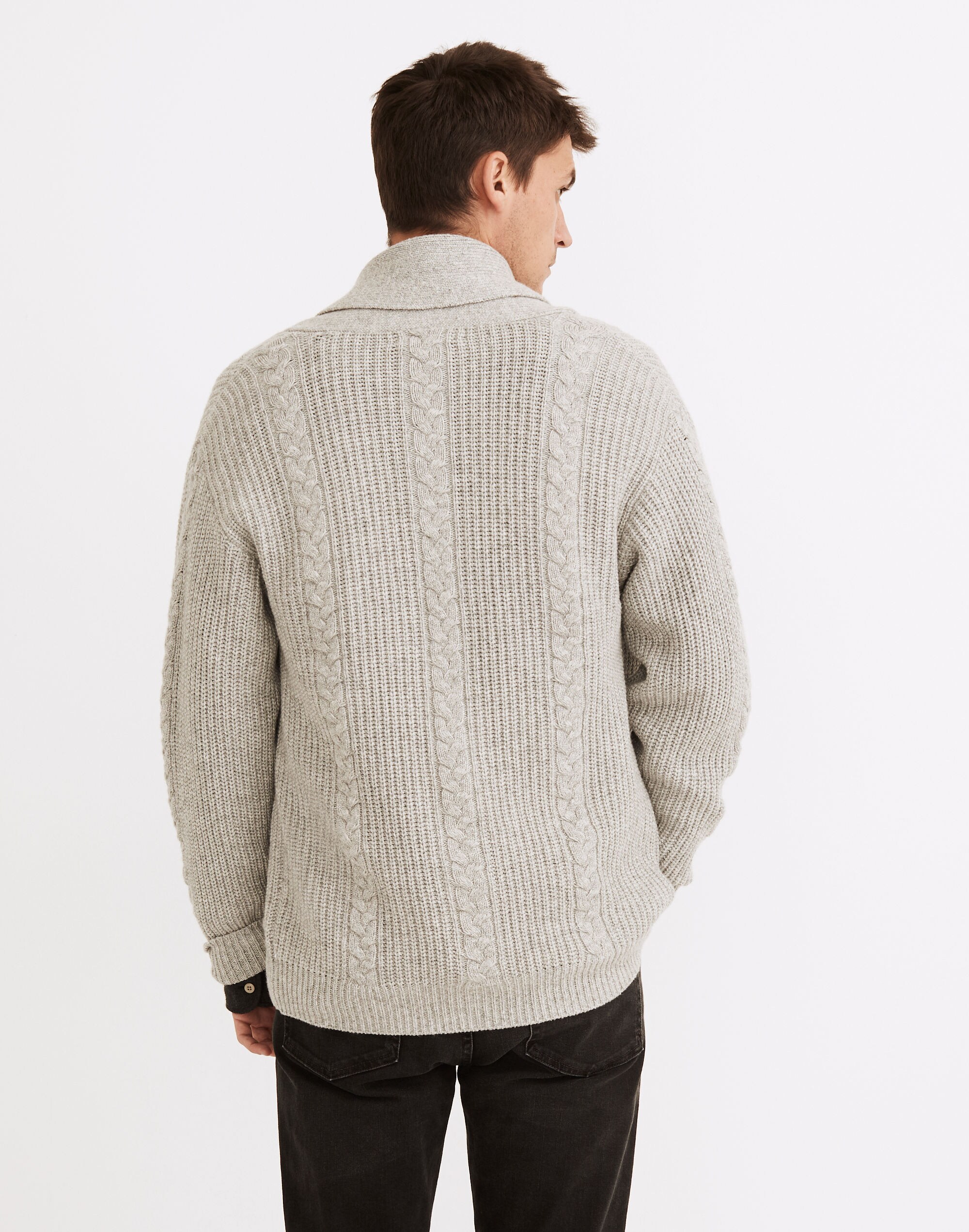 Shawl-Collar Cardigan Sweater