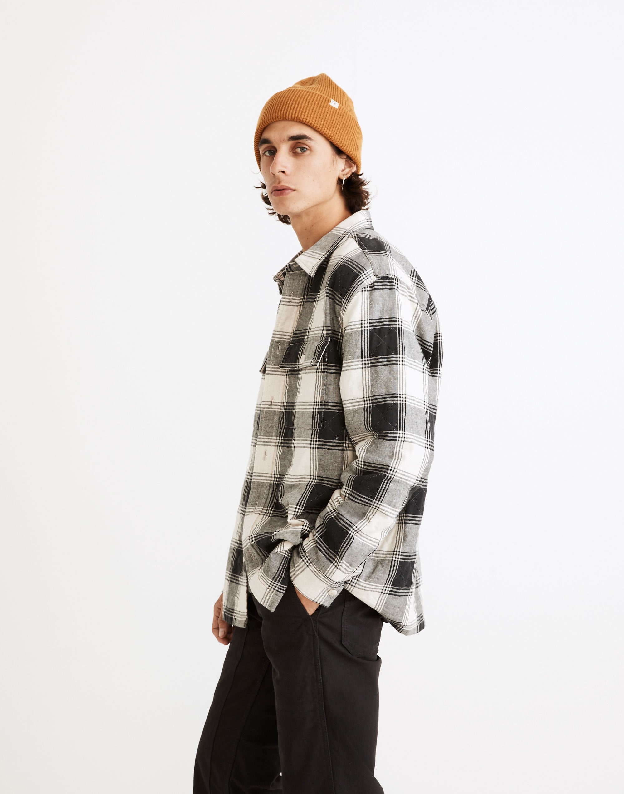 Quilted Easy Shirt-Jacket in Plaid