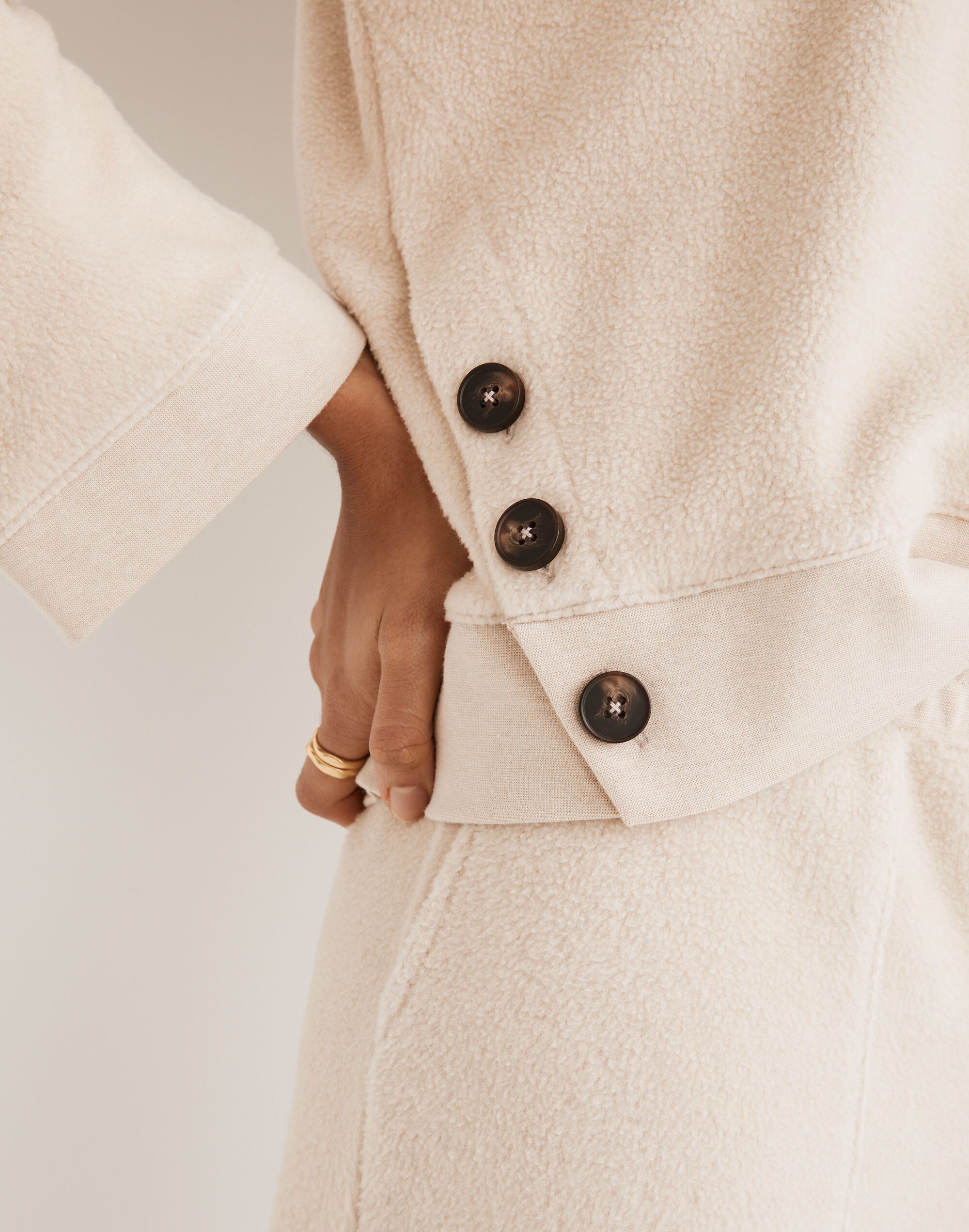 (Re)sourced Brushed Side-Button Relaxed Sweatshirt