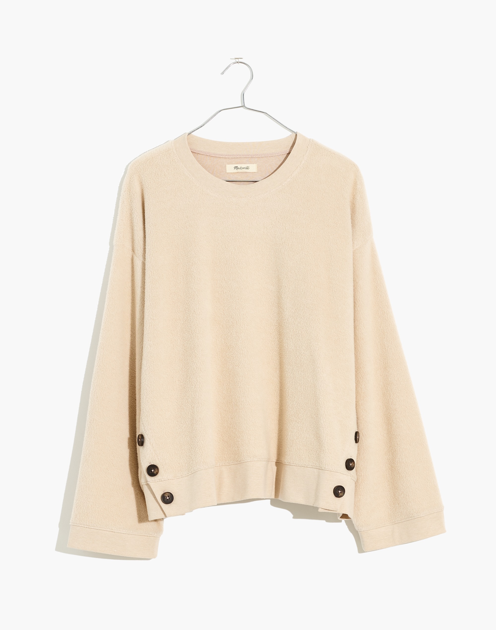 (Re)sourced Brushed Side-Button Relaxed Sweatshirt