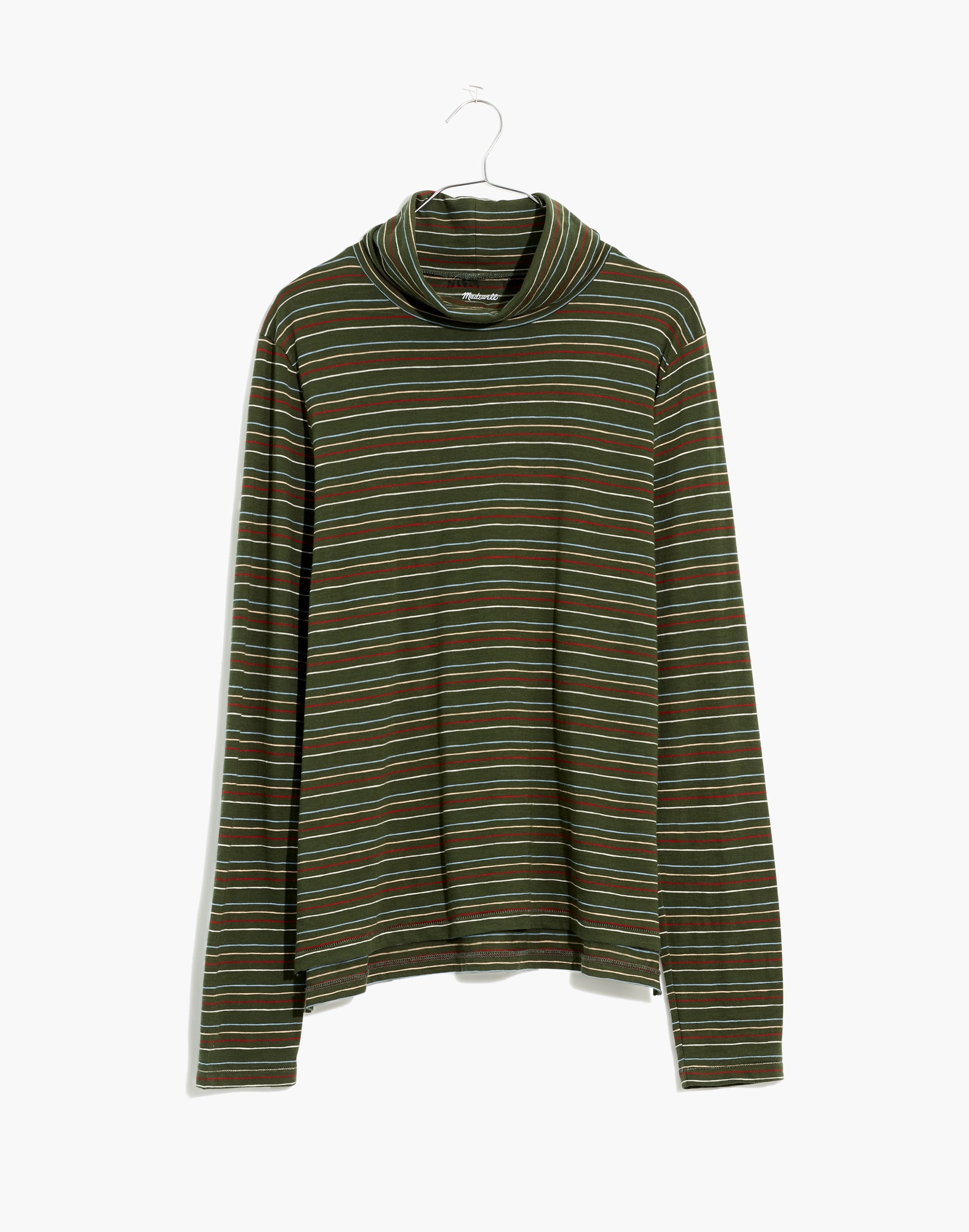 Whisper Cotton Turtleneck in Ivorton Stripe