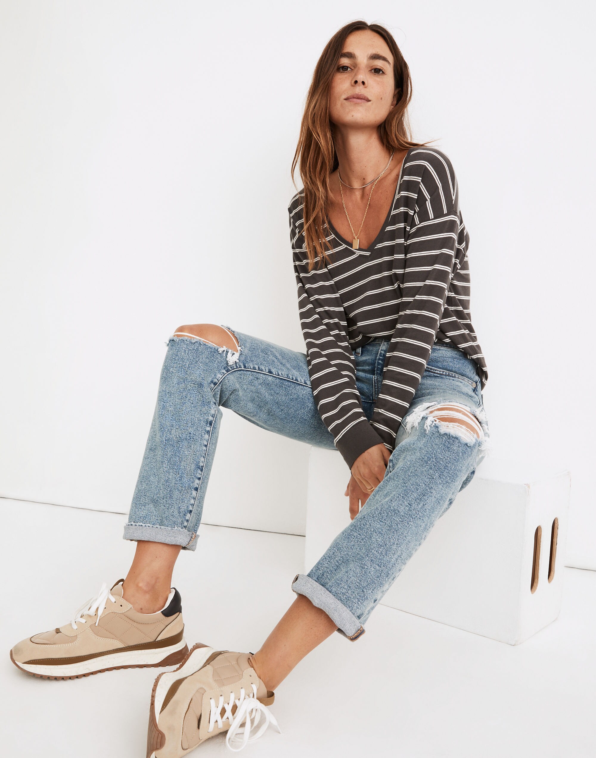 Softfade Cotton V-Neck Relaxed Tee