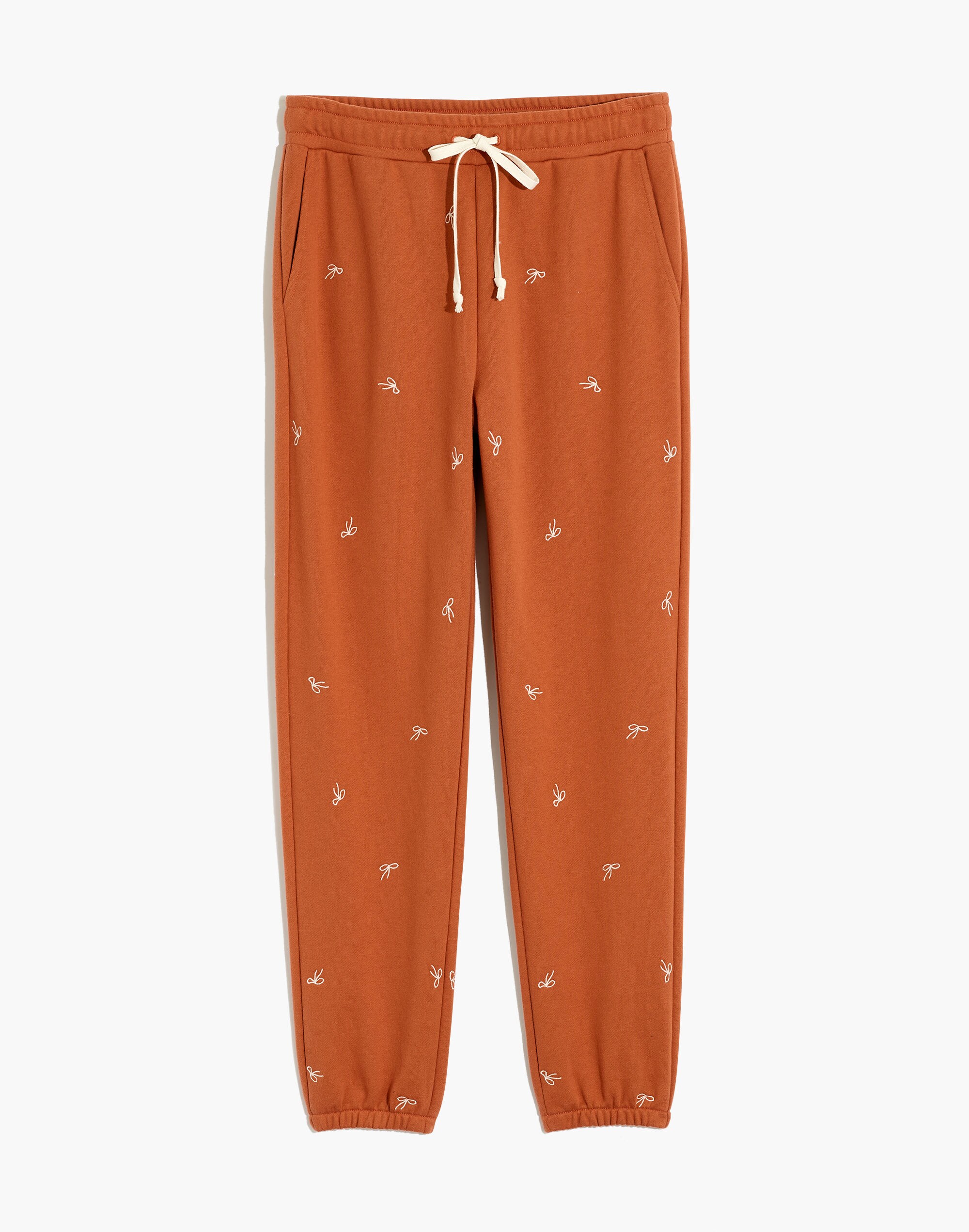 Bow Embroidered Retro Sweatpants