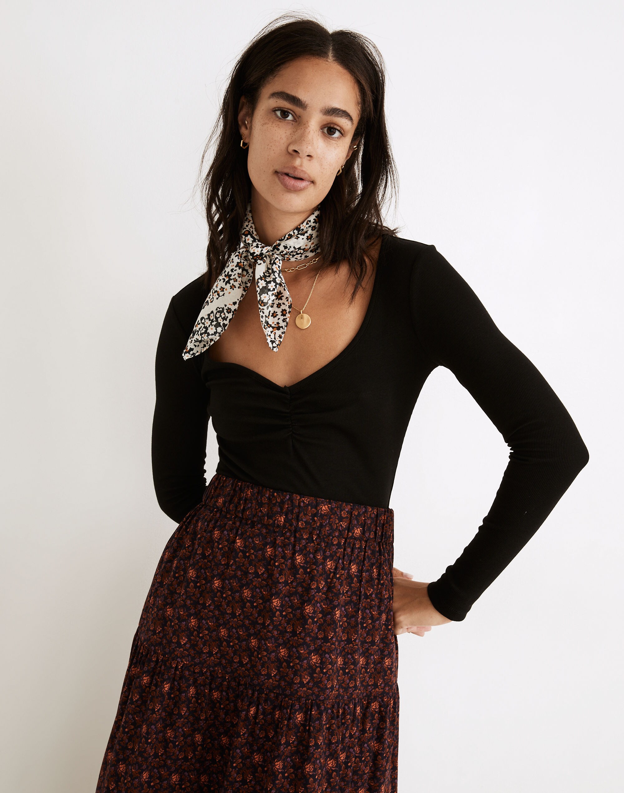 fine ribbed sweetheart tee