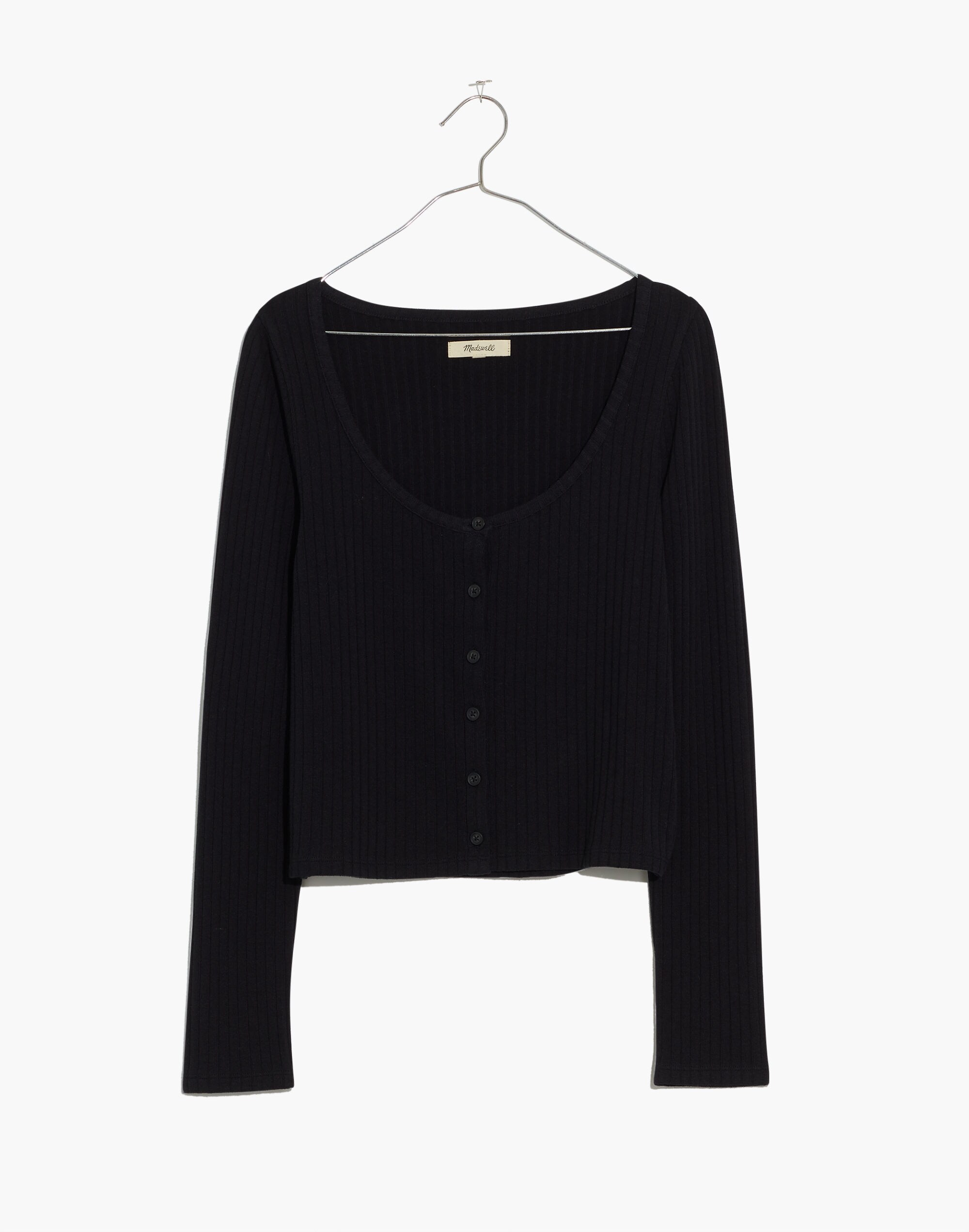 Ribbed Cardigan Crop Tee