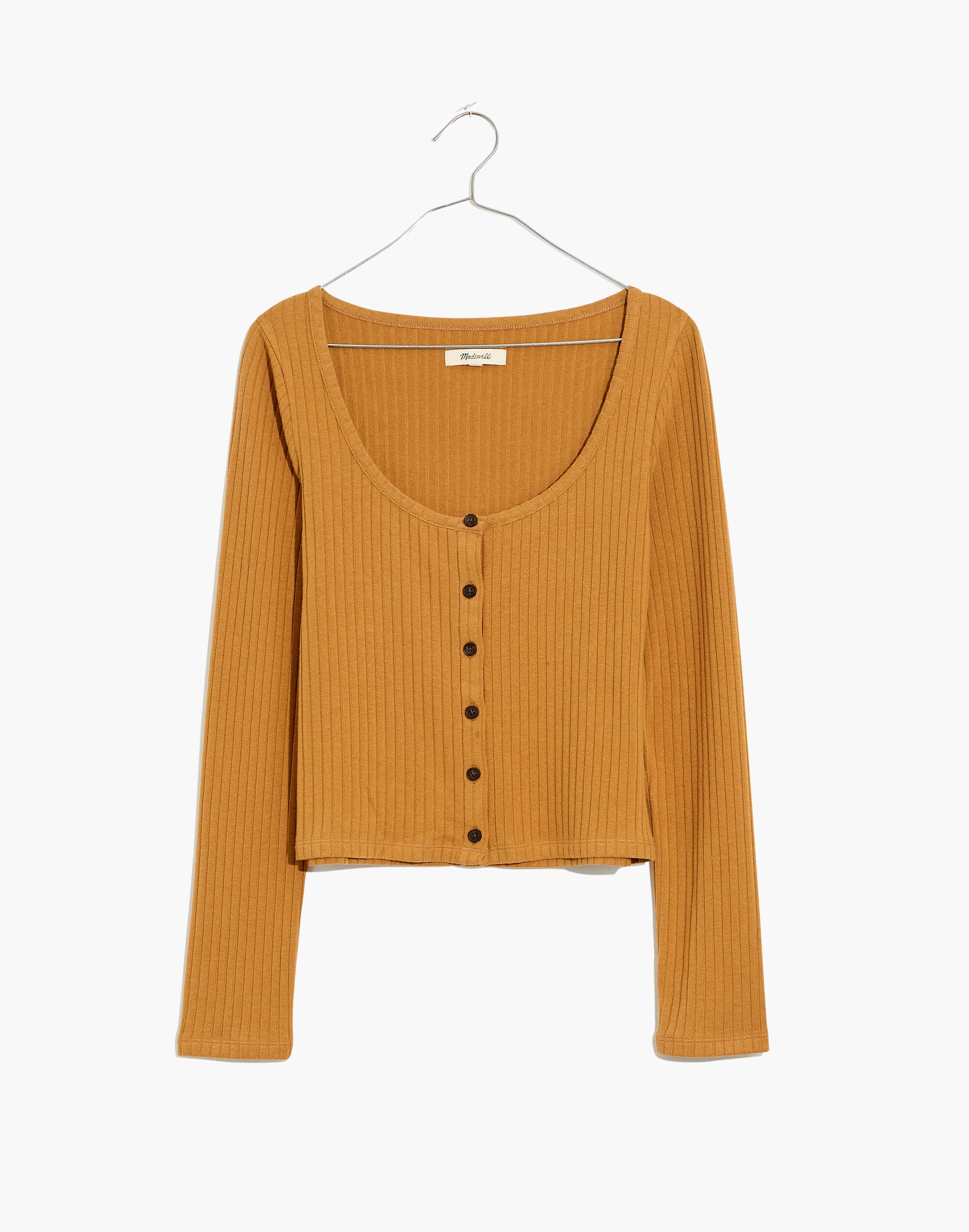 Ribbed Cardigan Crop Tee