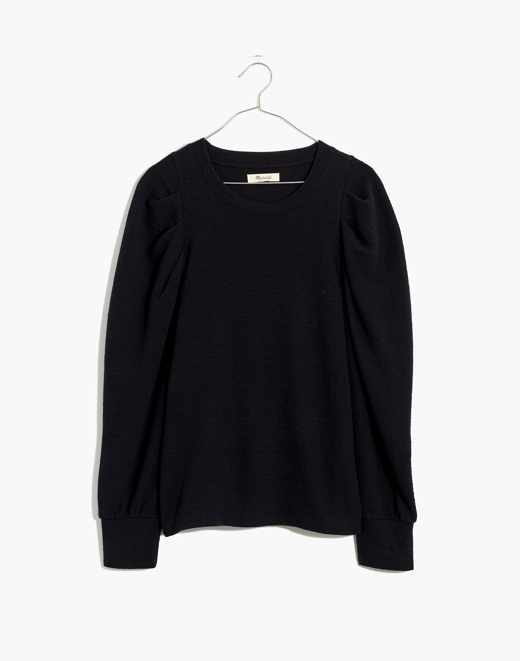 pleated statement-sleeve top